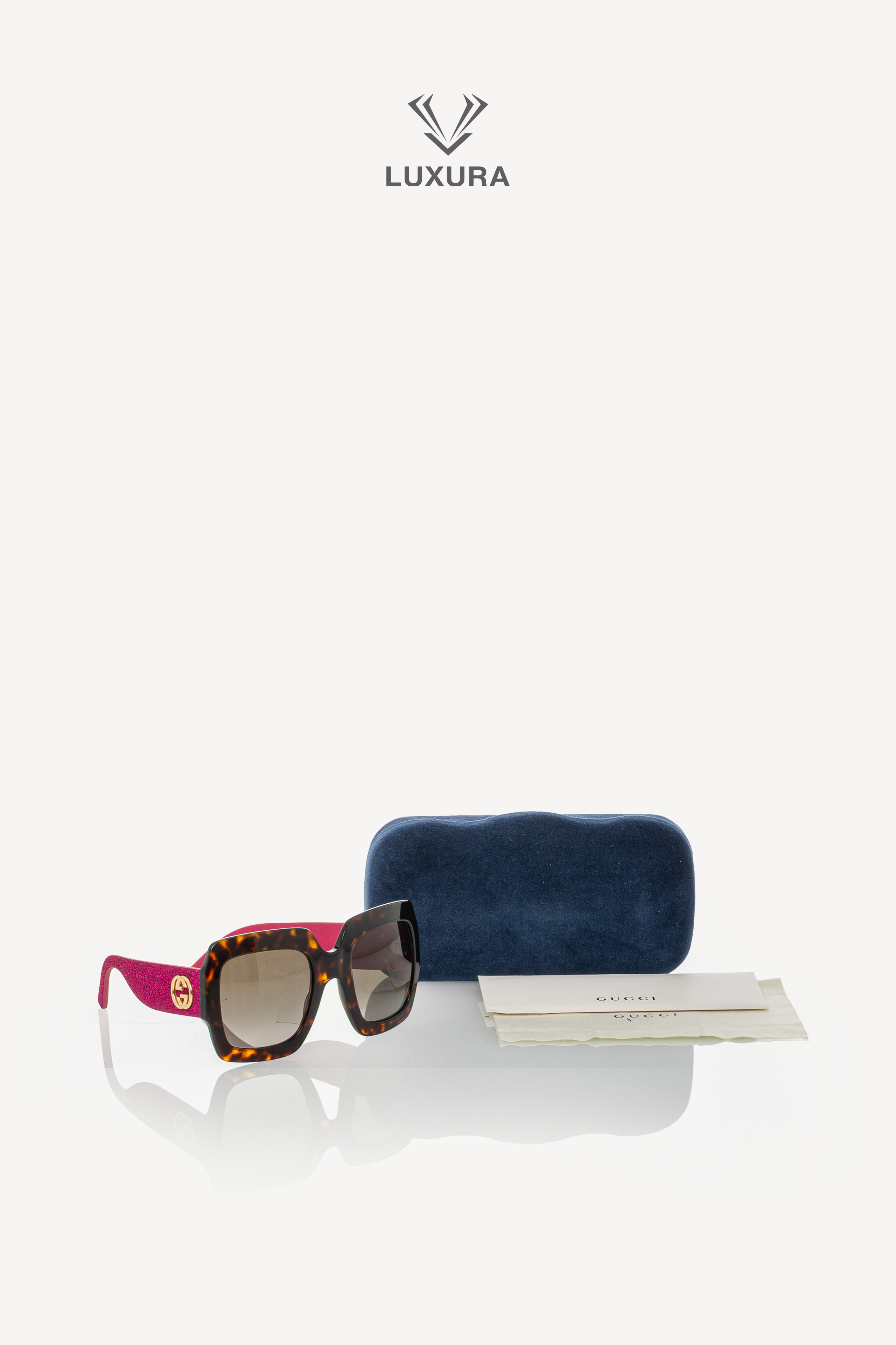 <span style="font-size: 10px; color: rgb(101, 101, 101);letter-spacing: .15em;">HARD TO FIND</span><br><strong> GUCCI </strong><br><div style="margin-top:10px; font-size:16px;">Tortoise Shell Acetate Pink Sunglasses GG0102S-003</div><br> - Image 2