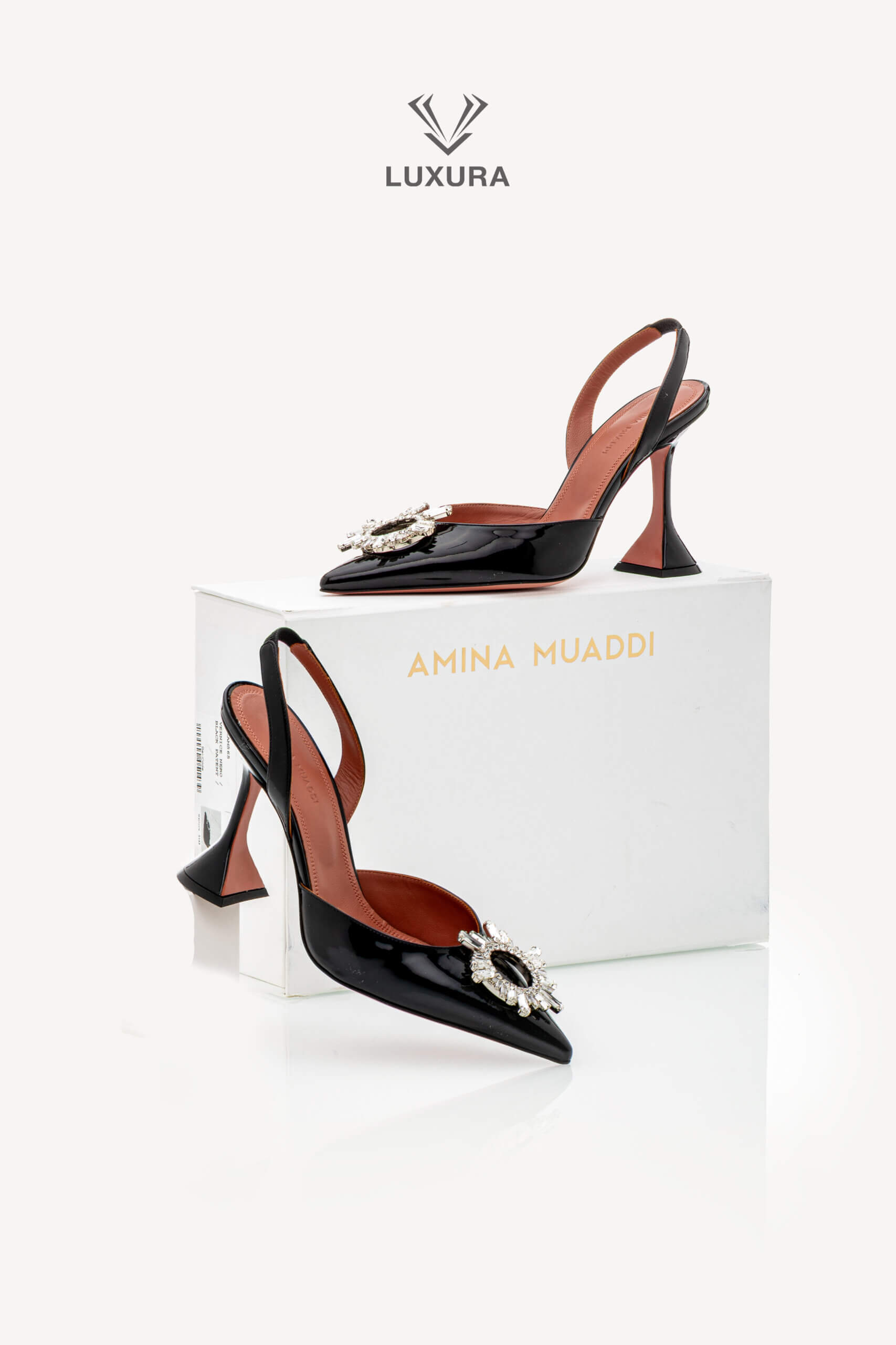 <span style="font-size: 10px;letter-spacing: .15em">BEST DEAL</span><br>            <strong>AMINA MUADDI</strong><br>            <div style="margin-top:10px;font-size:16px">Begum Sling 95 Pumps Black Leather 38 ( true size 37 )</div><br> - Image 2