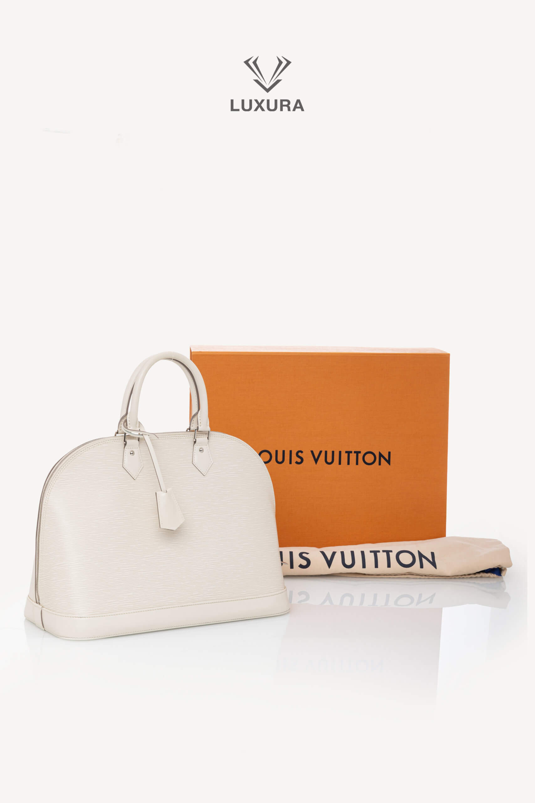 <span style="font-size: 10px;letter-spacing: .15em">HARD TO FIND</span><br>            <strong>LOUIS VUITTON</strong><br>            <div style="margin-top:10px;font-size:16px">Alma MM Epi Leather Ivoire M4032J</div><br> - Image 2