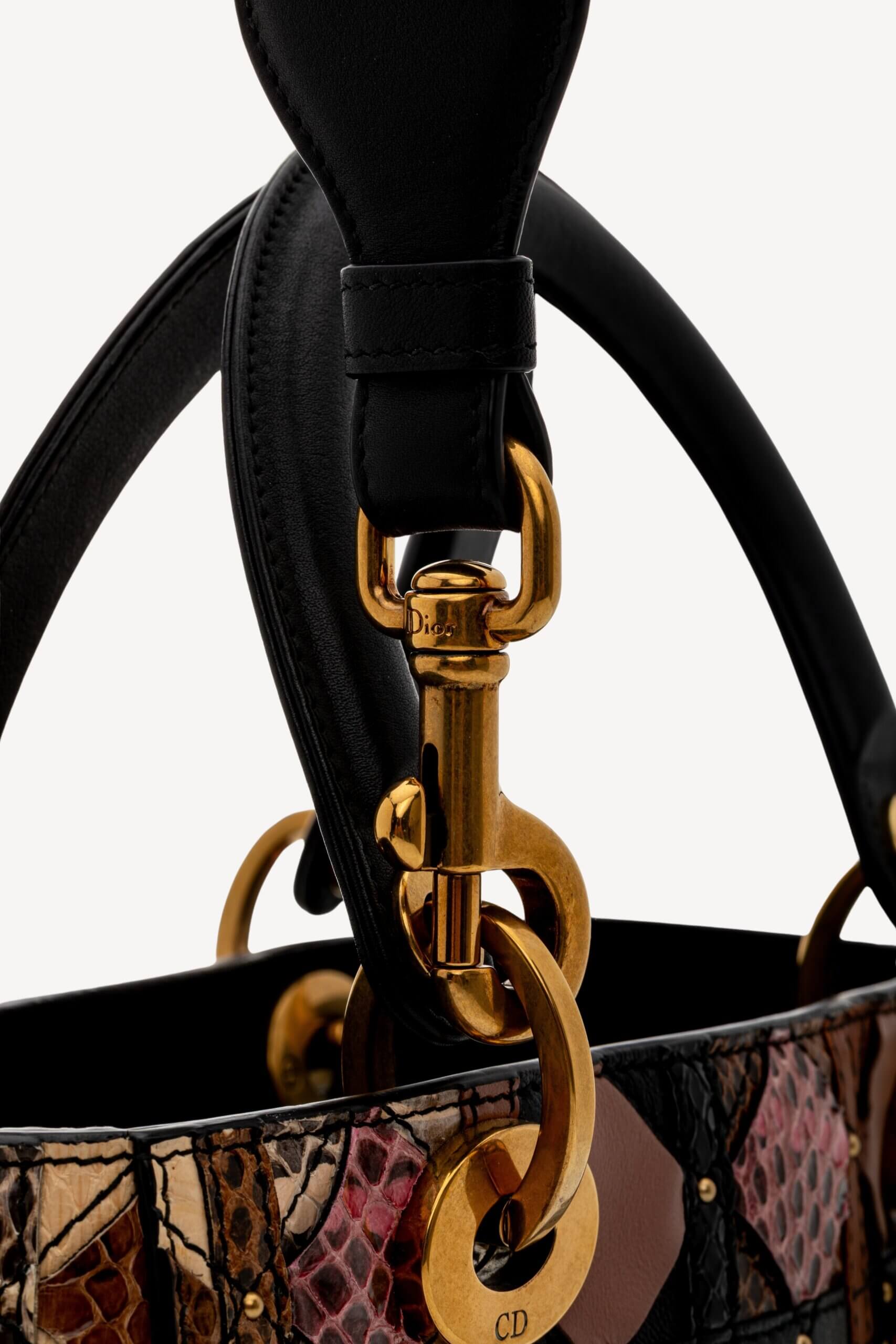 <span style="font-size: 10px;letter-spacing: .15em">HARD TO FIND</span><br><strong>Dior</strong><br><div style="margin-top:10px;font-size:16px">Supple Medium Lady Patchwork Cannage Leather and Exotics Leather</div><br> - Image 20