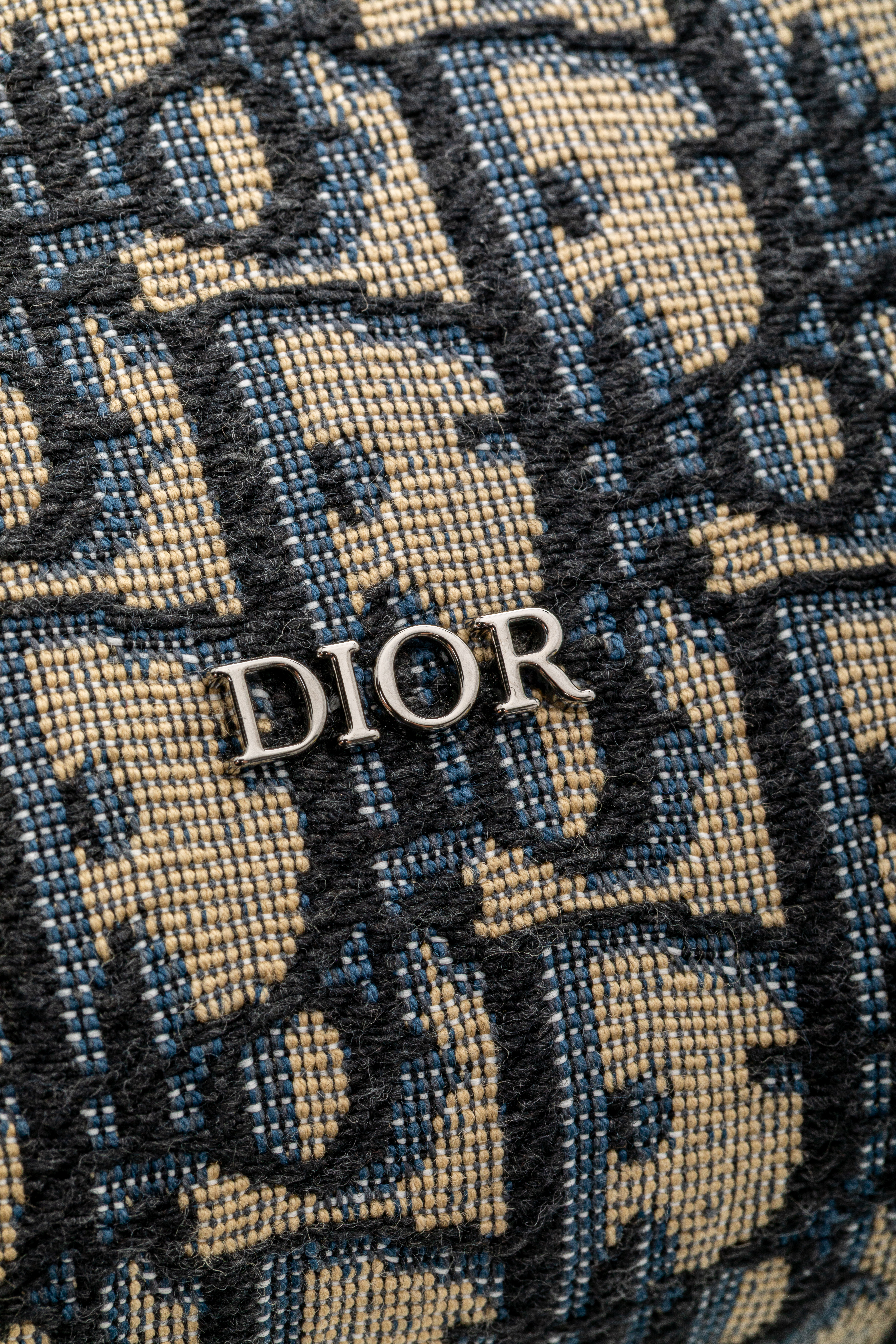 <span style="font-size: 10px;letter-spacing: .15em"></span><br> <strong>CHRISTIAN DIOR</strong><br> <div style="margin-top:10px;font-size:16px">Jacquard Grained Calfskin Lingot 22 Pouch Beige Blue</div><br> - Image 15
