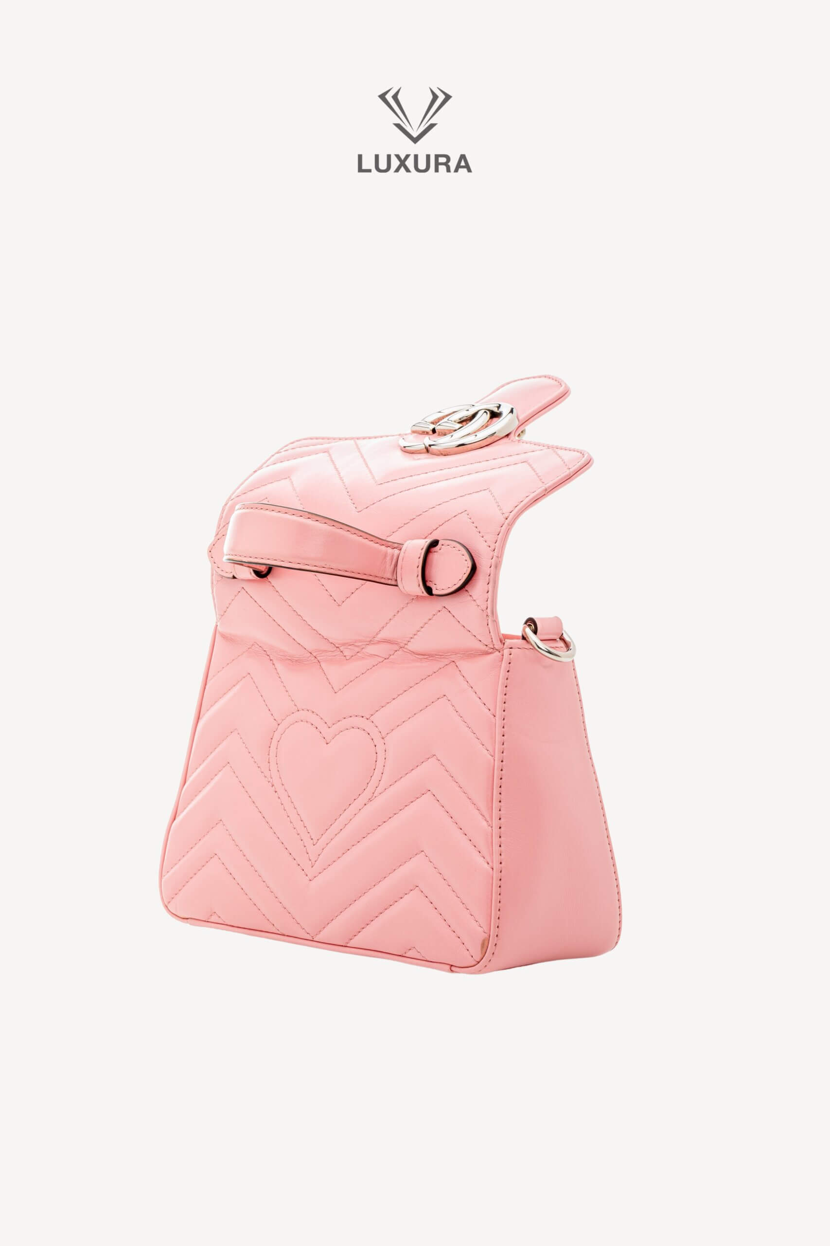 <span style="font-size: 10px;letter-spacing: .15em">BEST DEAL</span><br> <strong>GUCCI</strong><br> <div style="margin-top:10px;font-size:16px">Calfskin Matelasse Mini GG Marmont Top Handle Shoulder Bag Wild Rose</div><br> - Image 10