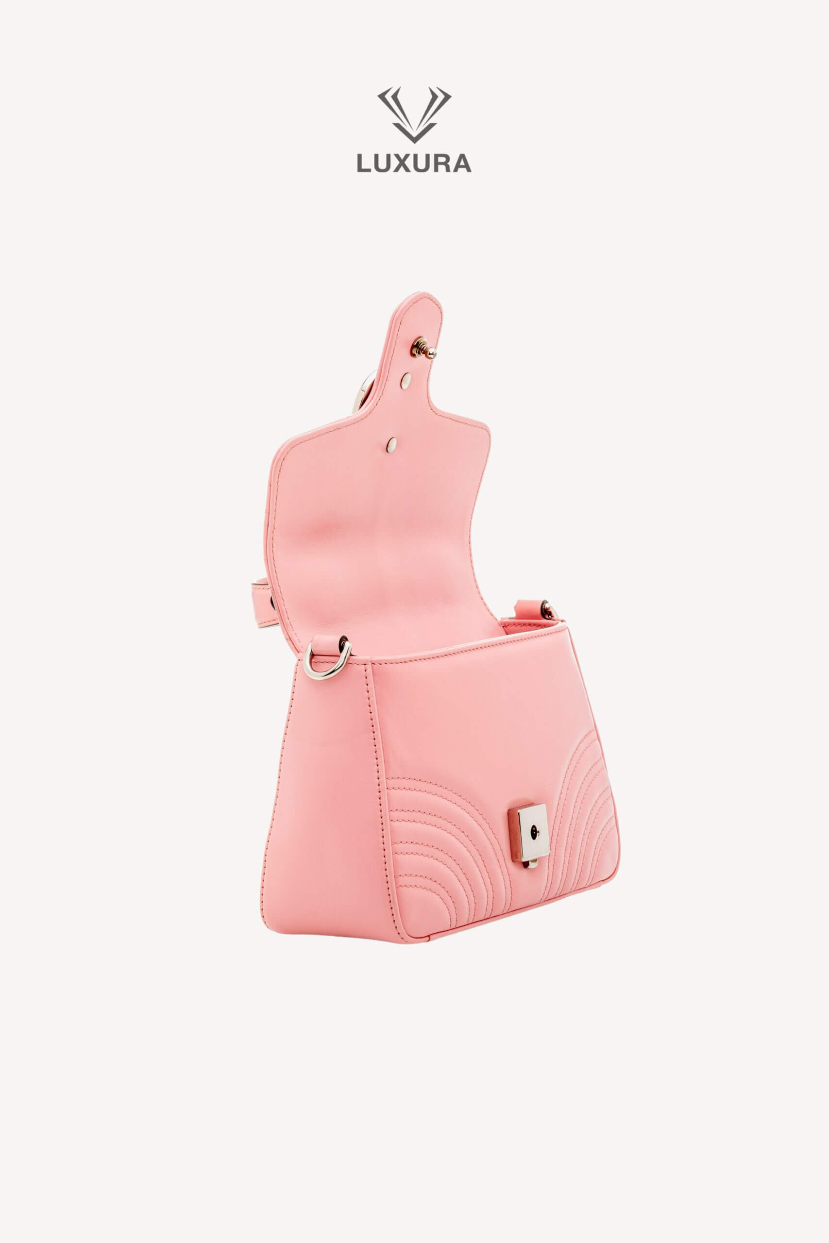 <span style="font-size: 10px;letter-spacing: .15em">BEST DEAL</span><br> <strong>GUCCI</strong><br> <div style="margin-top:10px;font-size:16px">Calfskin Matelasse Mini GG Marmont Top Handle Shoulder Bag Wild Rose</div><br> - Image 11