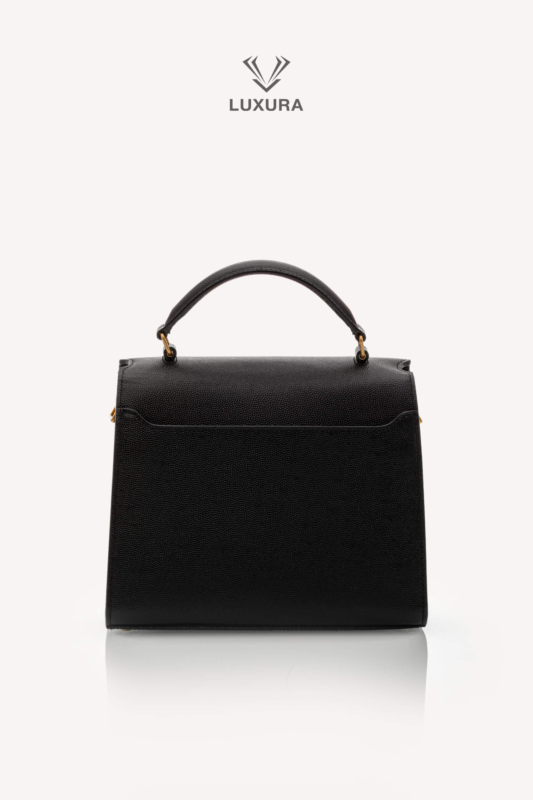 <span style="font-size: 10px;letter-spacing: .15em">HARD TO FIND</span><br>            <strong>SAINT LAURENT</strong><br>            <div style="margin-top:10px;font-size:16px">Cassandra Mini Top Handle In Grain De Poudre Embossed Leather Black</div><br> - Image 7