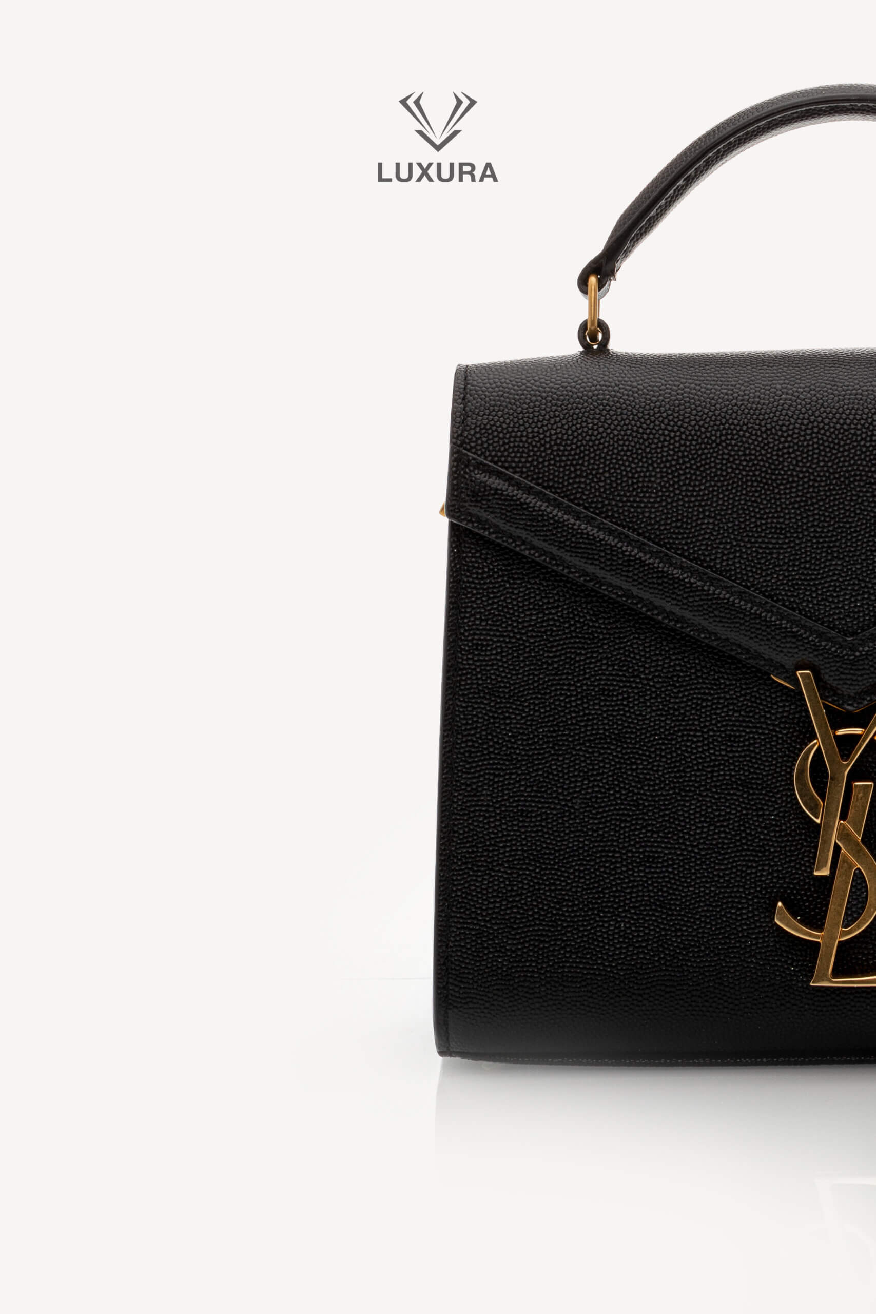 <span style="font-size: 10px;letter-spacing: .15em">HARD TO FIND</span><br>            <strong>SAINT LAURENT</strong><br>            <div style="margin-top:10px;font-size:16px">Cassandra Mini Top Handle In Grain De Poudre Embossed Leather Black</div><br> - Image 10