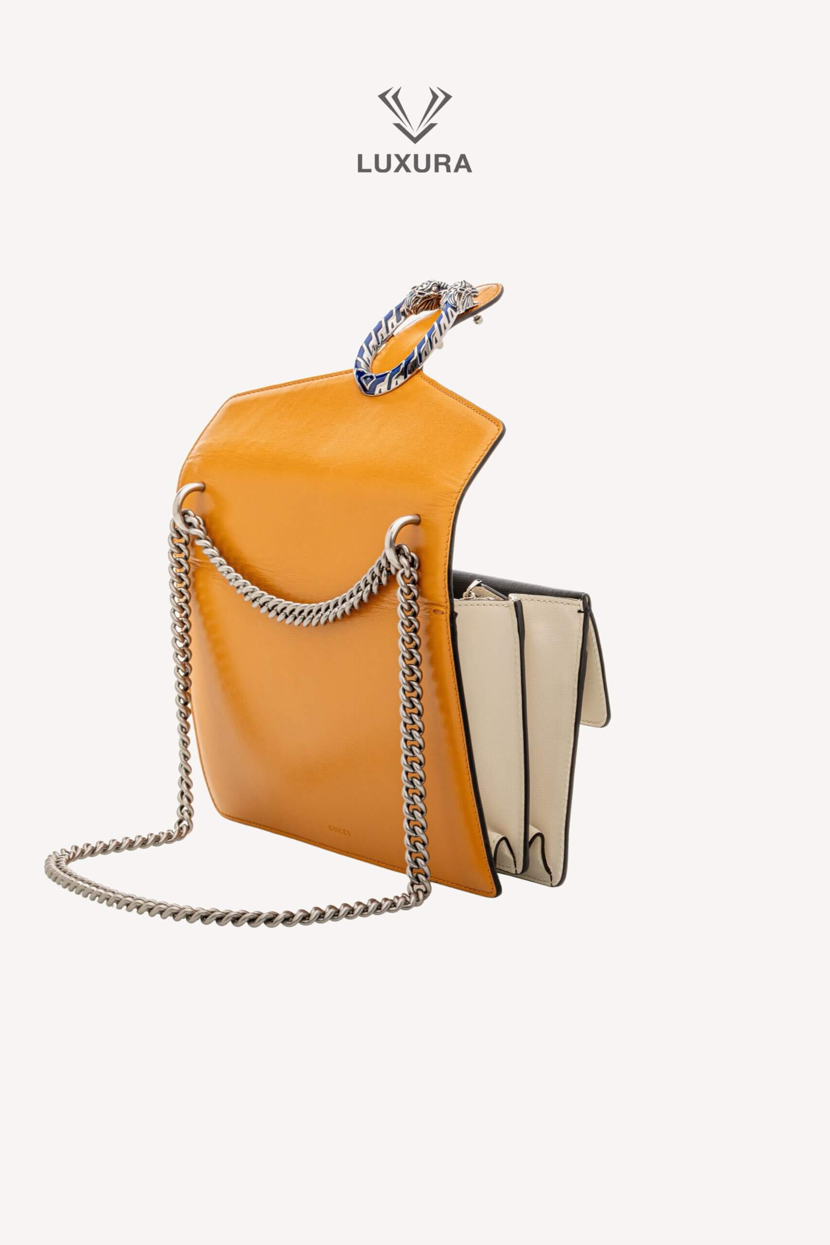 <span style="font-size: 10px;letter-spacing: .15em">HARD TO FIND</span><br> <strong>GUCCI</strong><br> <div style="margin-top:10px;font-size:16px">Azalea Calfski Tricolor Small Dionysus Shoulder Bag><br> - Image 7