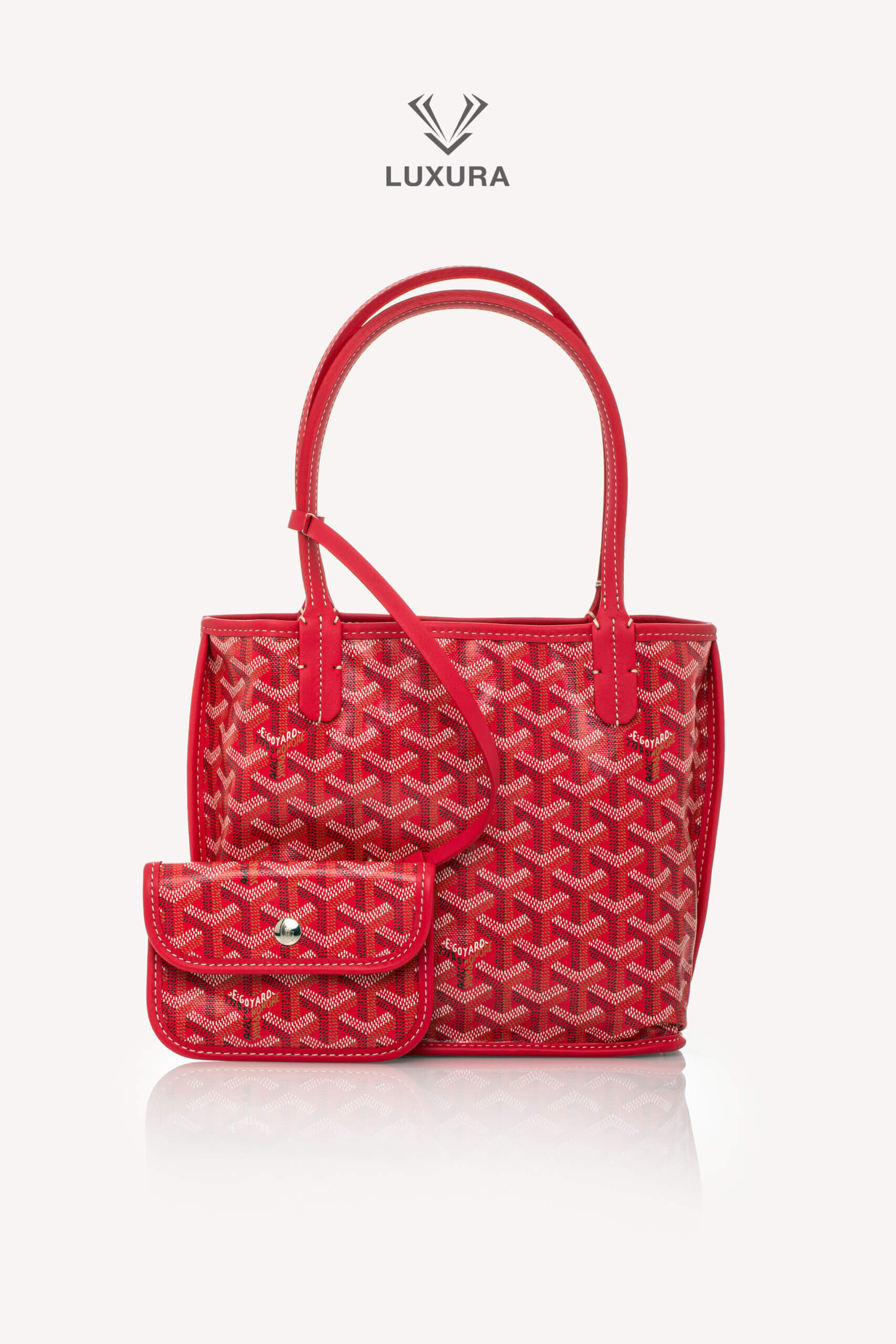 <span style="font-size: 10px;letter-spacing: .15em"></span><br> <strong>GOYARD</strong><br> <div style="margin-top:10px;font-size:16px">Goyardine Reversible Mini Anjou Red</div><br>