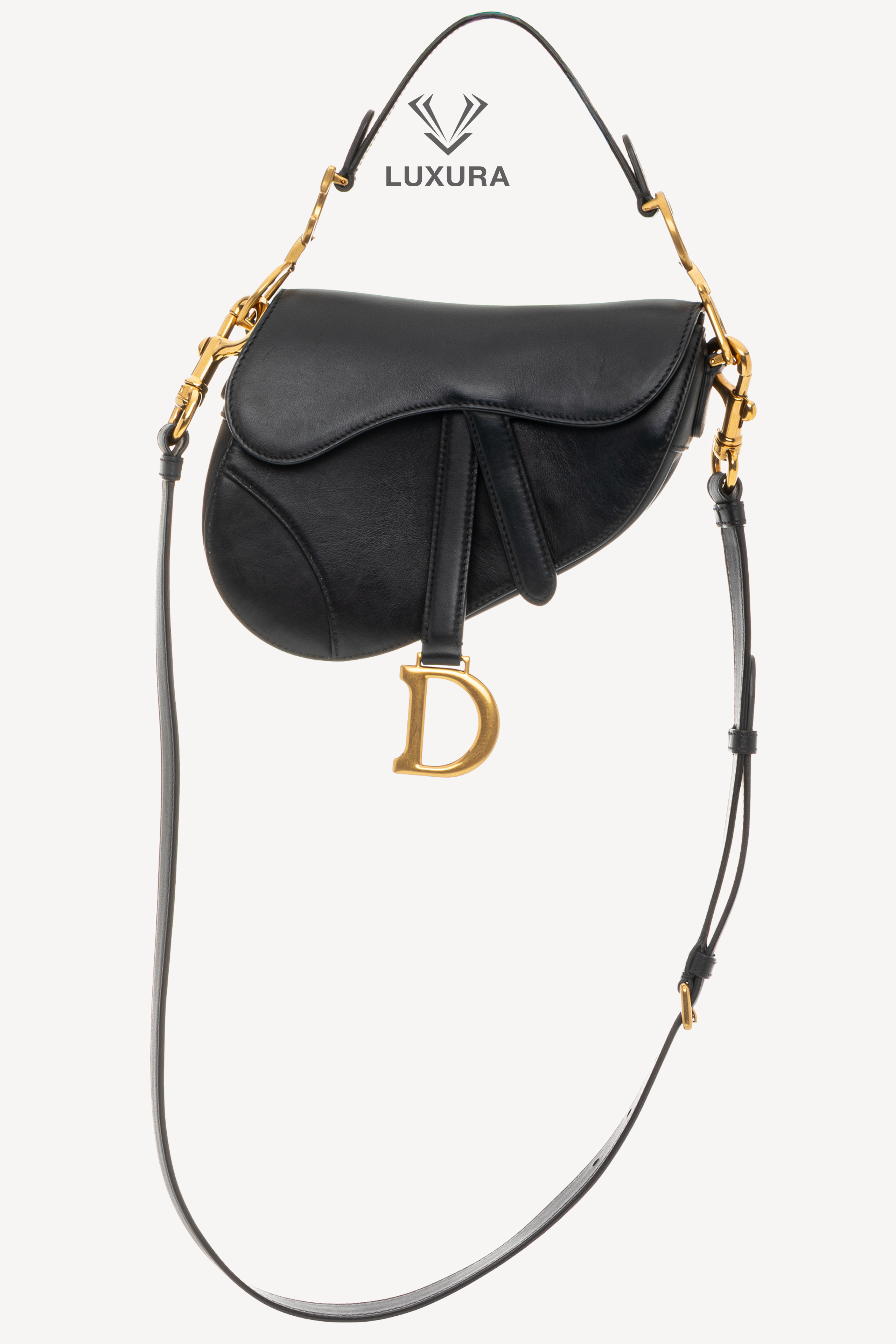 <span style="font-size: 10px;letter-spacing: .15em"></span><br>            <strong>CHRISTIAN DIOR</strong><br>            <div style="margin-top:10px;font-size:16px">Small Saddle Bag With Strap Calfskin Black</div><br> - Image 6