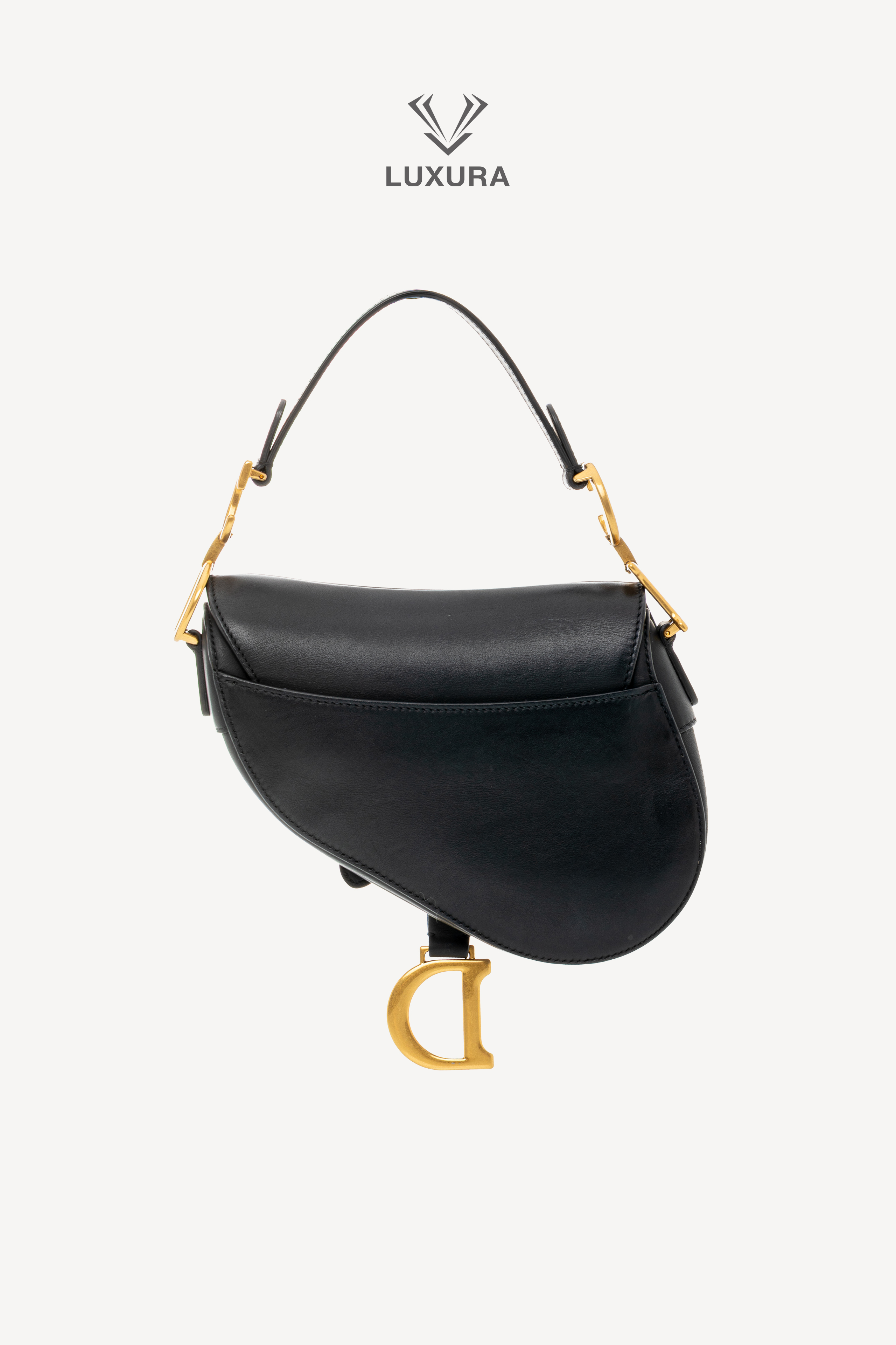 <span style="font-size: 10px;letter-spacing: .15em"></span><br>            <strong>CHRISTIAN DIOR</strong><br>            <div style="margin-top:10px;font-size:16px">Small Saddle Bag With Strap Calfskin Black</div><br> - Image 7
