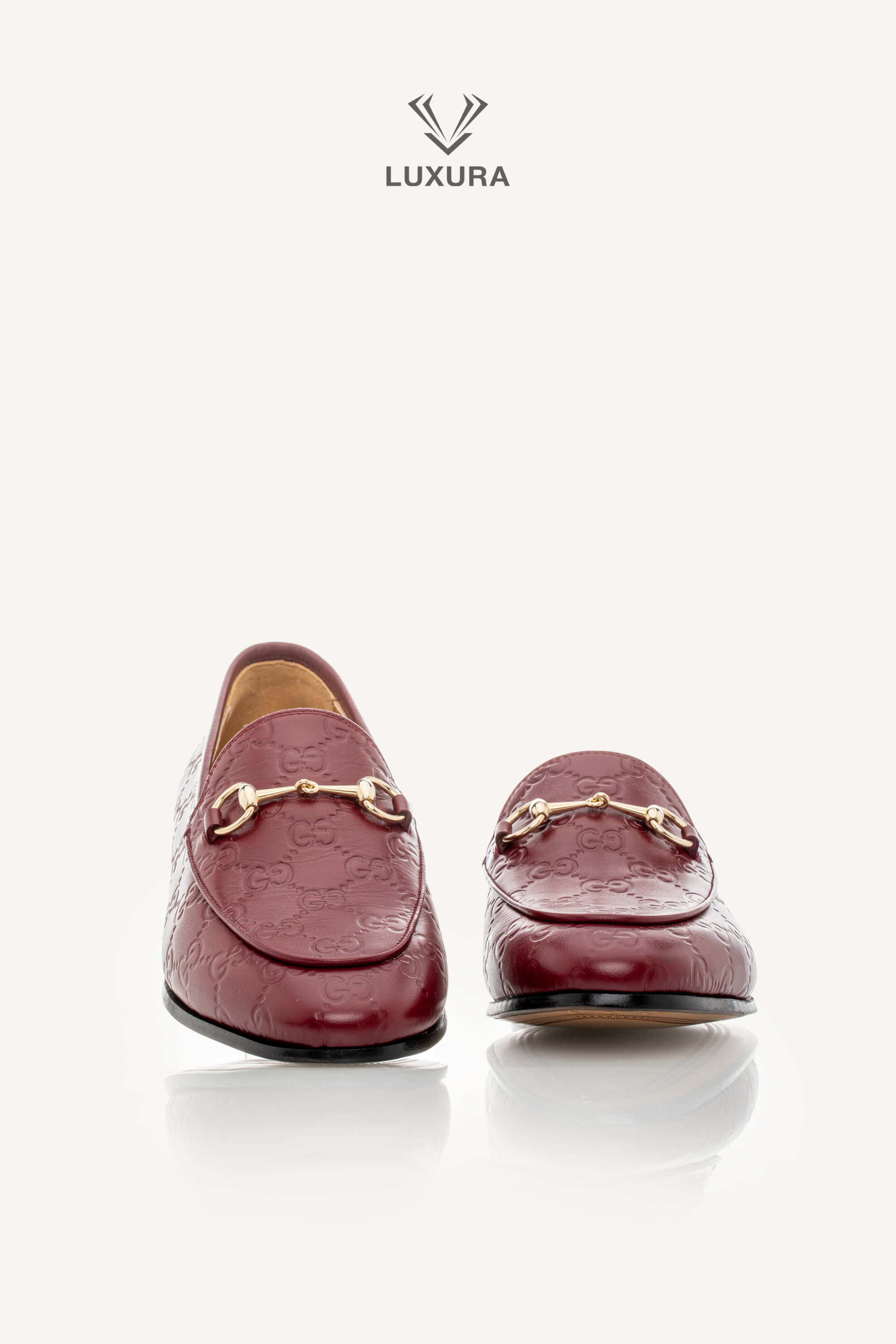 <span style="font-size: 10px;letter-spacing: .15em">BEST DEAL</span><br> <strong>GUCCI</strong><br> <div style="margin-top:10px;font-size:16px">Guccissima Jordaan Loafers Red 39</div><br> - Image 6
