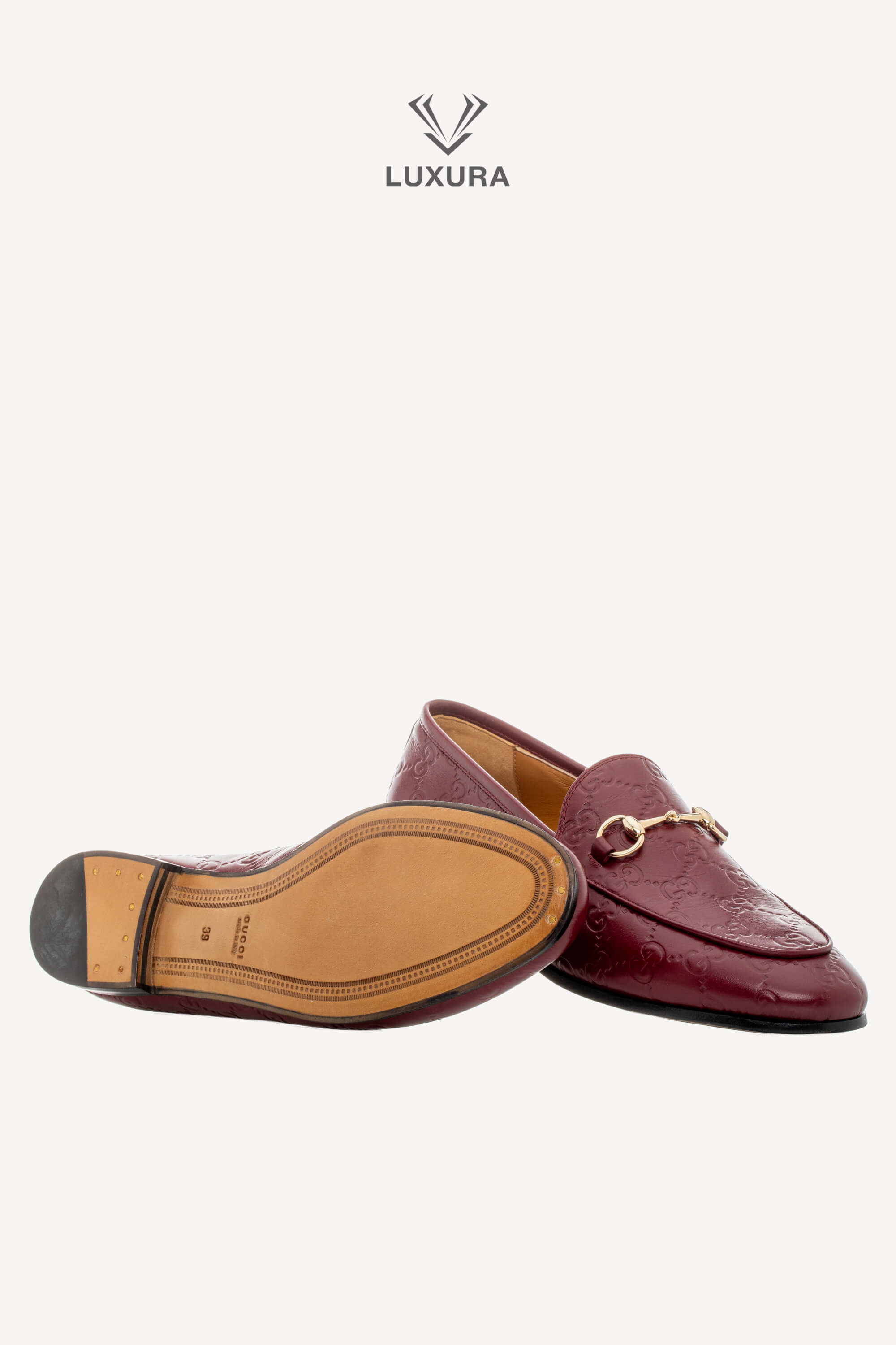 <span style="font-size: 10px;letter-spacing: .15em">BEST DEAL</span><br> <strong>GUCCI</strong><br> <div style="margin-top:10px;font-size:16px">Guccissima Jordaan Loafers Red 39</div><br> - Image 25