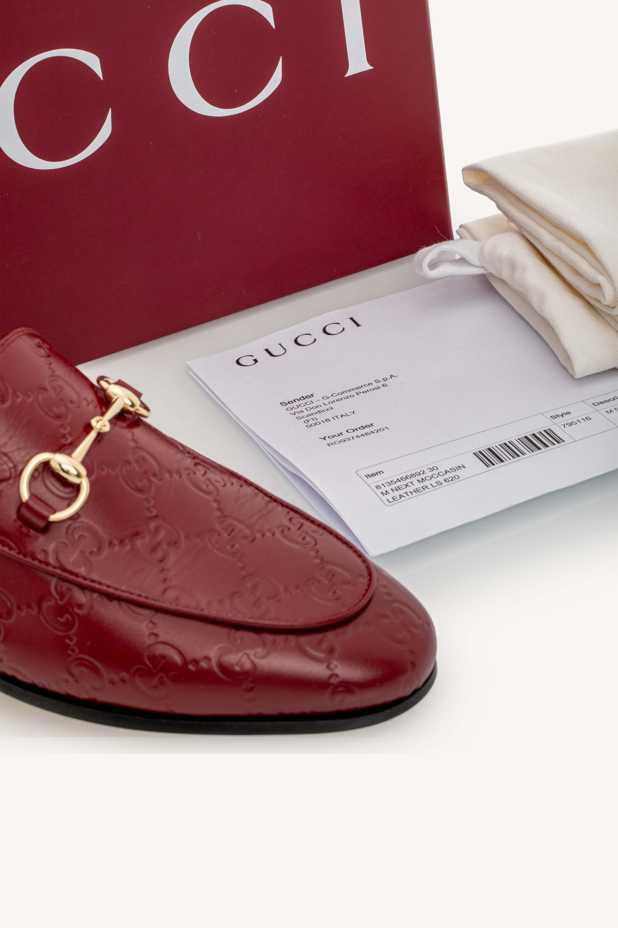 <span style="font-size: 10px;letter-spacing: .15em">BEST DEAL</span><br> <strong>GUCCI</strong><br> <div style="margin-top:10px;font-size:16px">Guccissima Jordaan Loafers Red 39</div><br> - Image 11