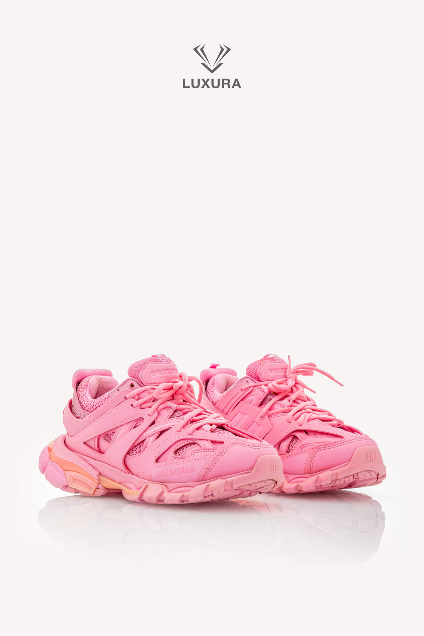 <span style="font-size: 10px;letter-spacing: .15em">BEST DEAL</span><br> <strong>BALENCIAGA</strong><br> <div style="margin-top:10px;font-size:16px">Mesh Nylon Track Sneaker Pink 38</div><br> - Image 5