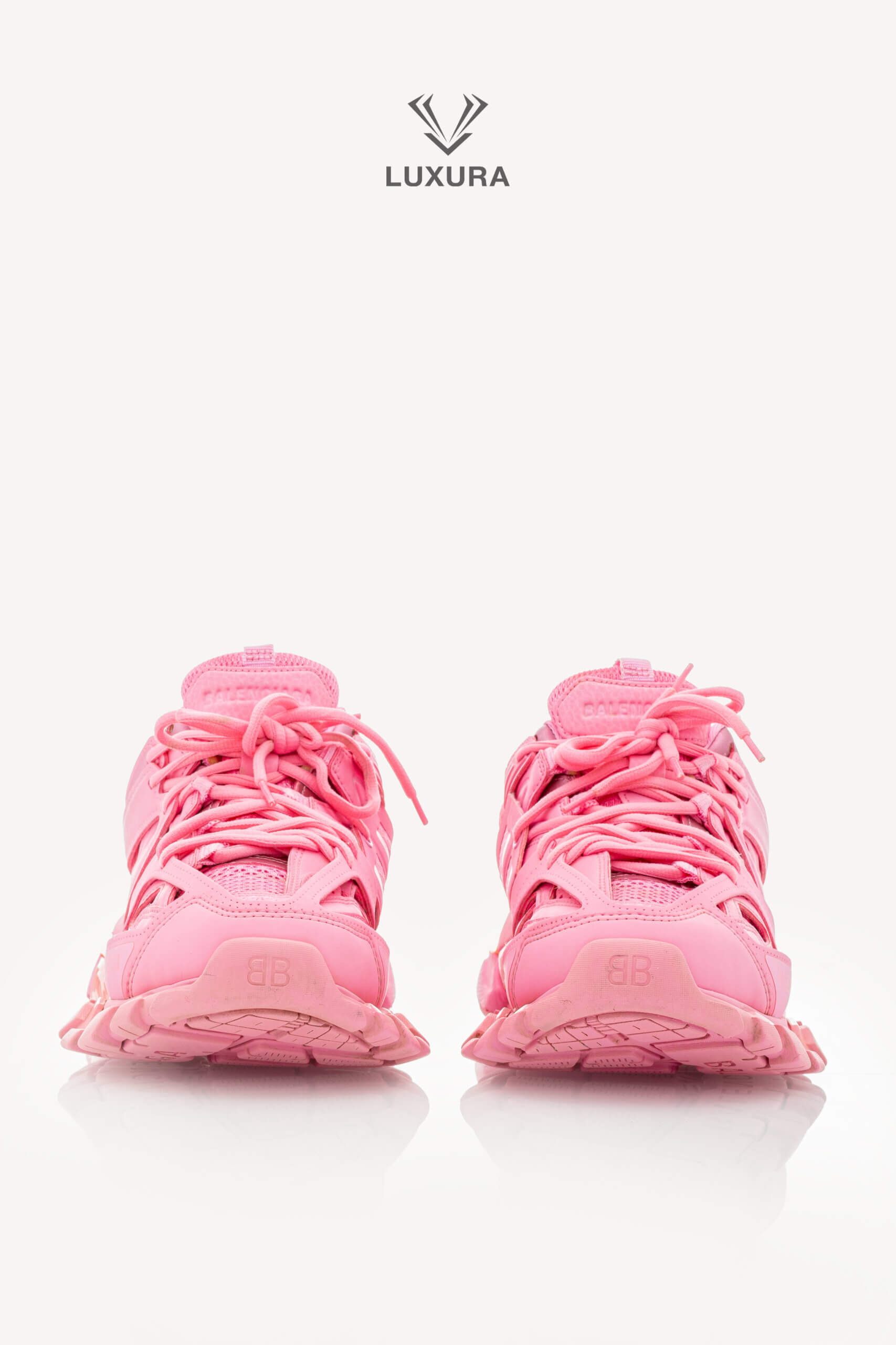 <span style="font-size: 10px;letter-spacing: .15em">BEST DEAL</span><br> <strong>BALENCIAGA</strong><br> <div style="margin-top:10px;font-size:16px">Mesh Nylon Track Sneaker Pink 38</div><br> - Image 6