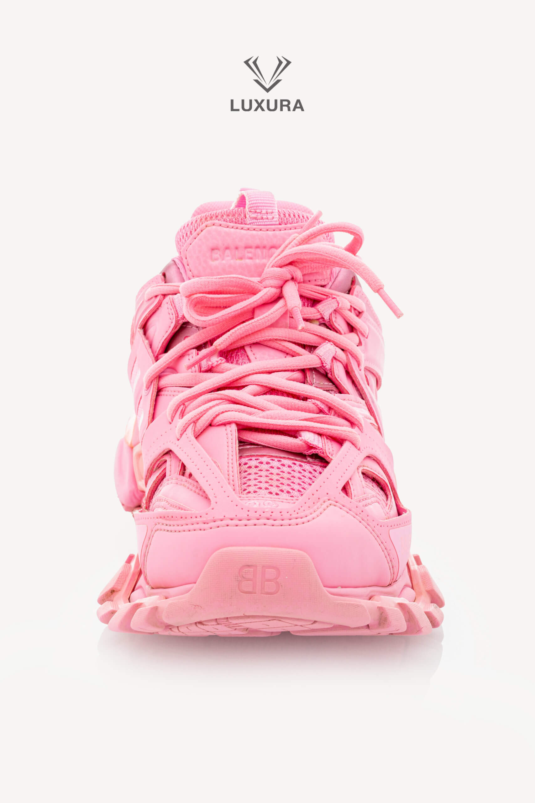 <span style="font-size: 10px;letter-spacing: .15em">BEST DEAL</span><br> <strong>BALENCIAGA</strong><br> <div style="margin-top:10px;font-size:16px">Mesh Nylon Track Sneaker Pink 38</div><br> - Image 8
