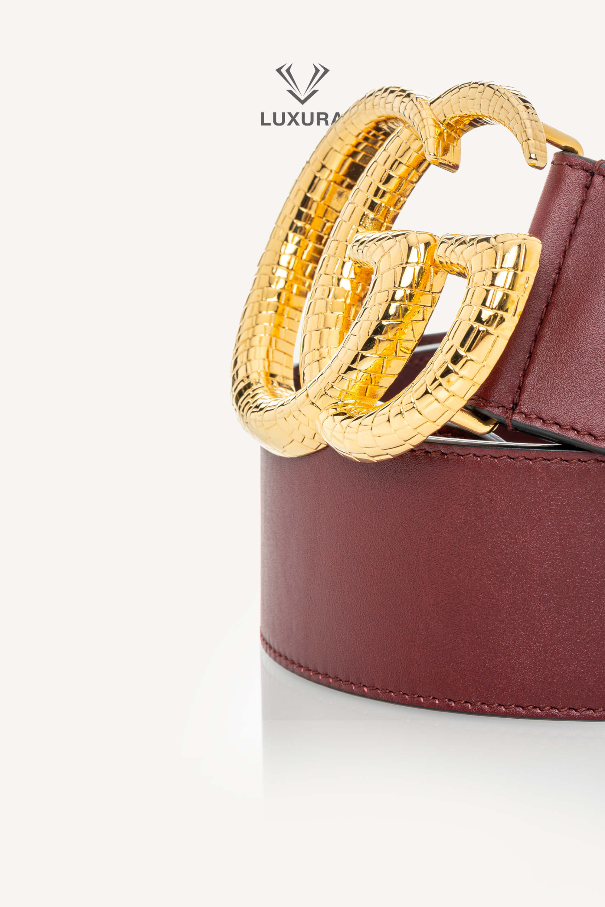 <span style="font-size: 10px;letter-spacing: .15em">HARD TO FIND</span><br> <strong>GUCCI</strong><br> <div style="margin-top:10px;font-size:16px">GG Marmont Wide Waist Buckle Belt 50 mm Leather Burgundy 75</div><br> - Image 6