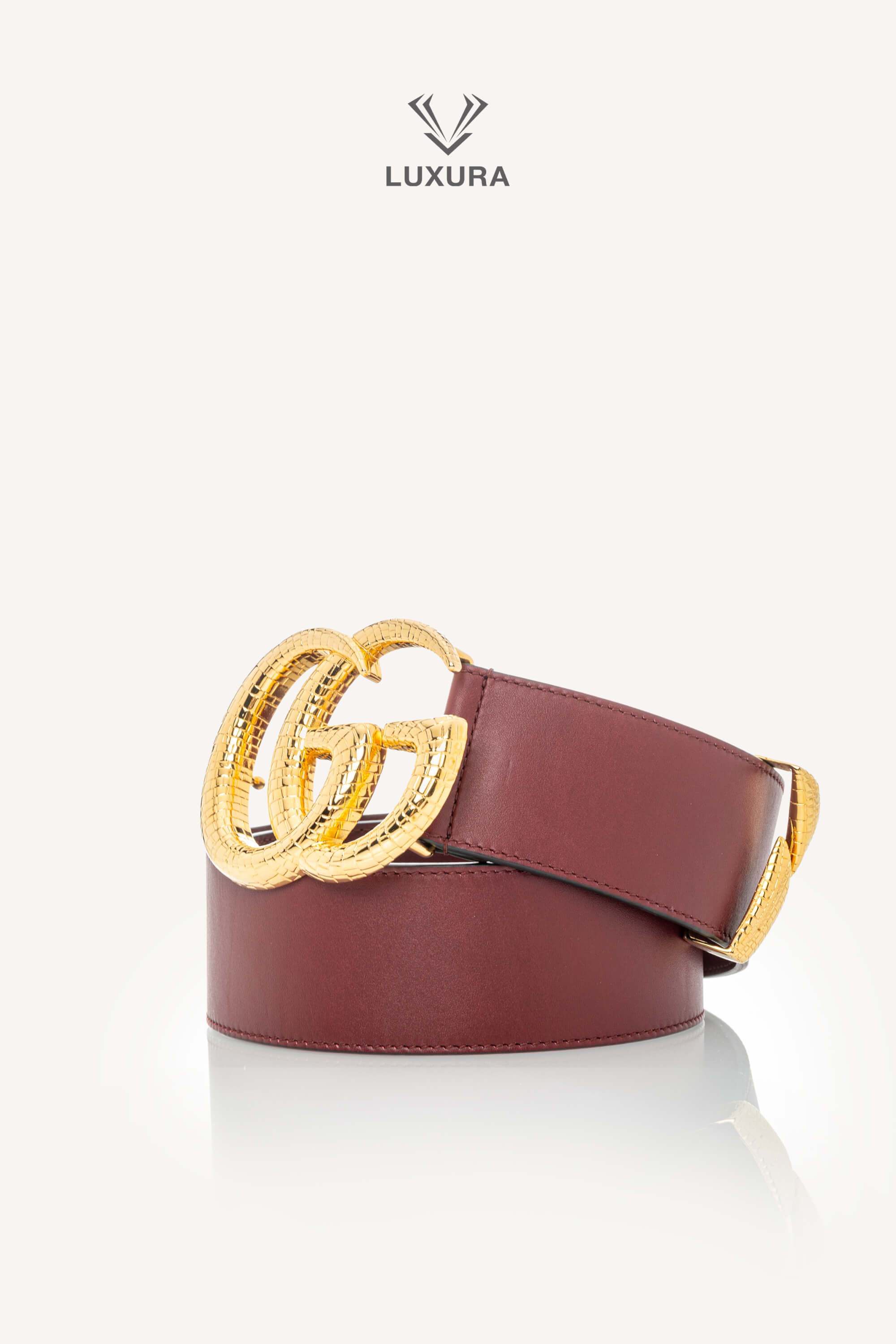 <span style="font-size: 10px;letter-spacing: .15em">HARD TO FIND</span><br> <strong>GUCCI</strong><br> <div style="margin-top:10px;font-size:16px">GG Marmont Wide Waist Buckle Belt 50 mm Leather Burgundy 75</div><br> - Image 3