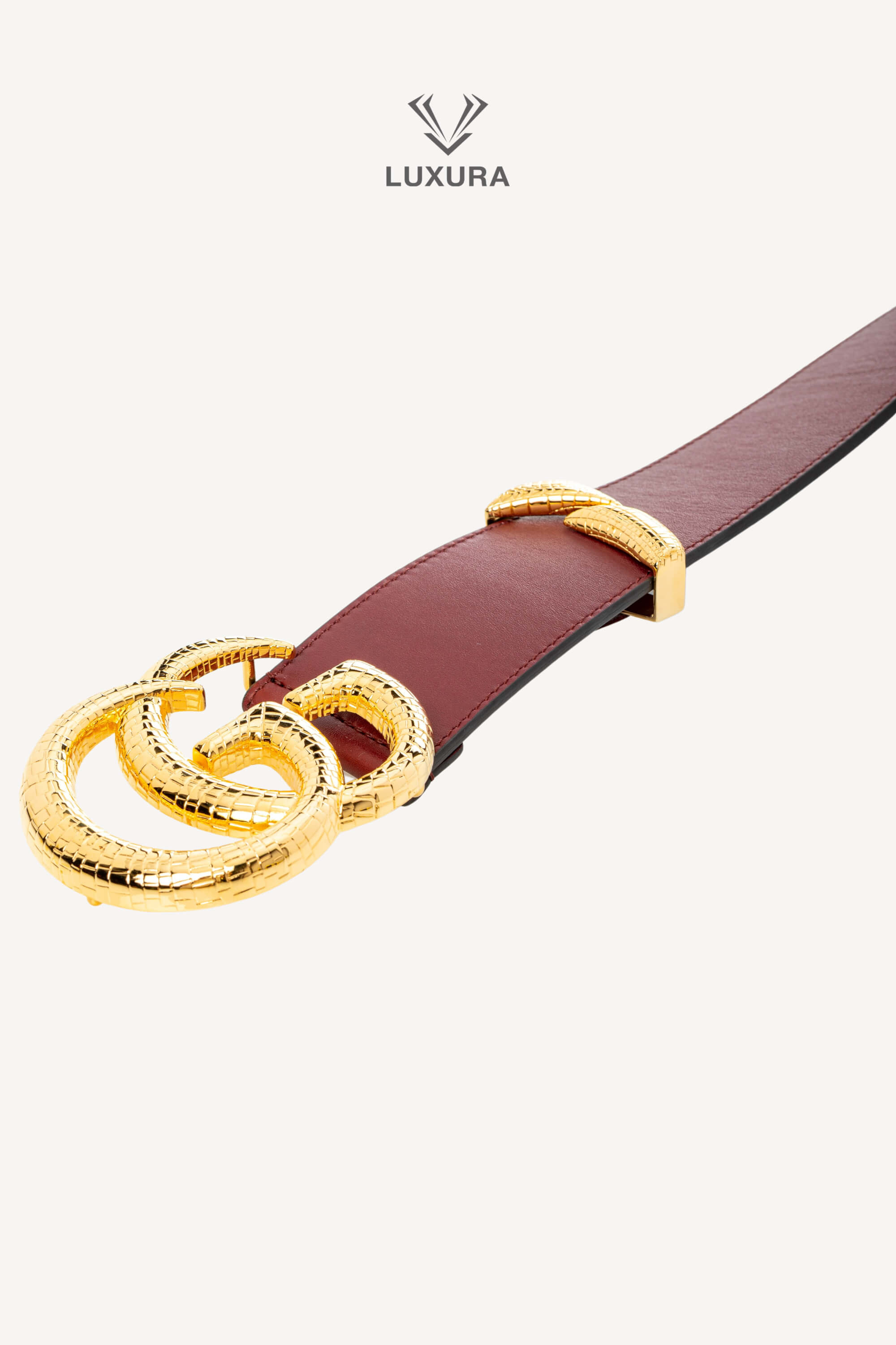 <span style="font-size: 10px;letter-spacing: .15em">HARD TO FIND</span><br> <strong>GUCCI</strong><br> <div style="margin-top:10px;font-size:16px">GG Marmont Wide Waist Buckle Belt 50 mm Leather Burgundy 75</div><br> - Image 8