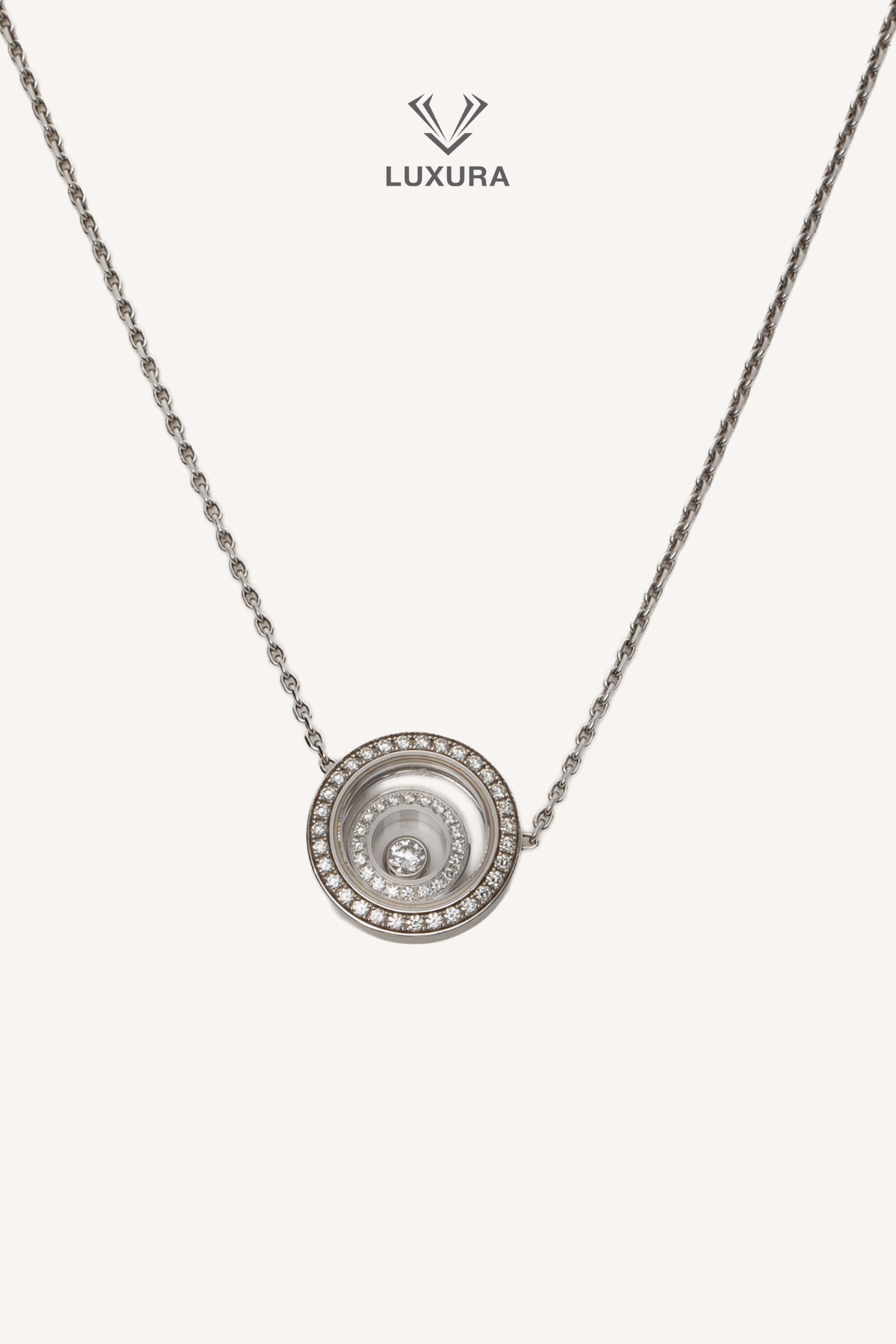 <span style="font-size: 10px; color: rgb(101, 101, 101);letter-spacing: .15em;">BEST DEAL</span><br><strong> CHOPARD </strong><br><div style="margin-top:10px; font-size:16px;">Happy Spirit Diamond Necklaces Pendants Ethical White Gold Diamonds </div><br> - Image 11