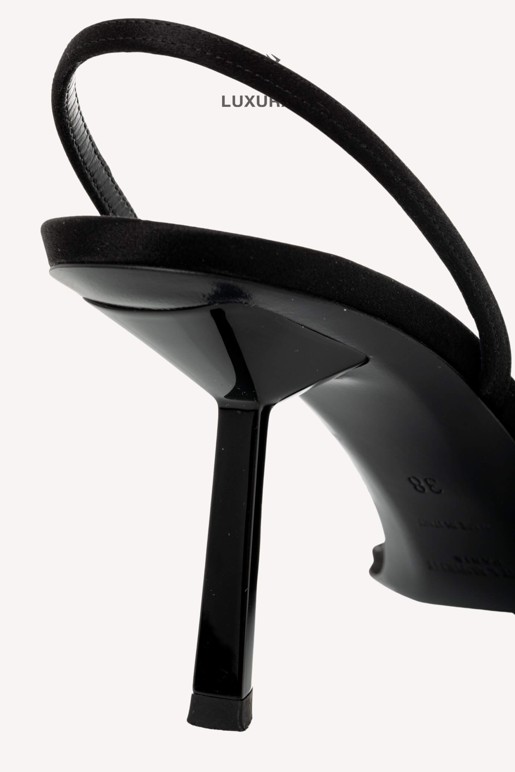 <span style="font-size: 10px;letter-spacing: .15em">BEST DEAL</span><br> <strong>SAINT LAURENT</strong><br> <div style="margin-top:10px;font-size:16px">Rendez-Vous Satin Slingback Sandals 38 Black</div><br> - Image 17