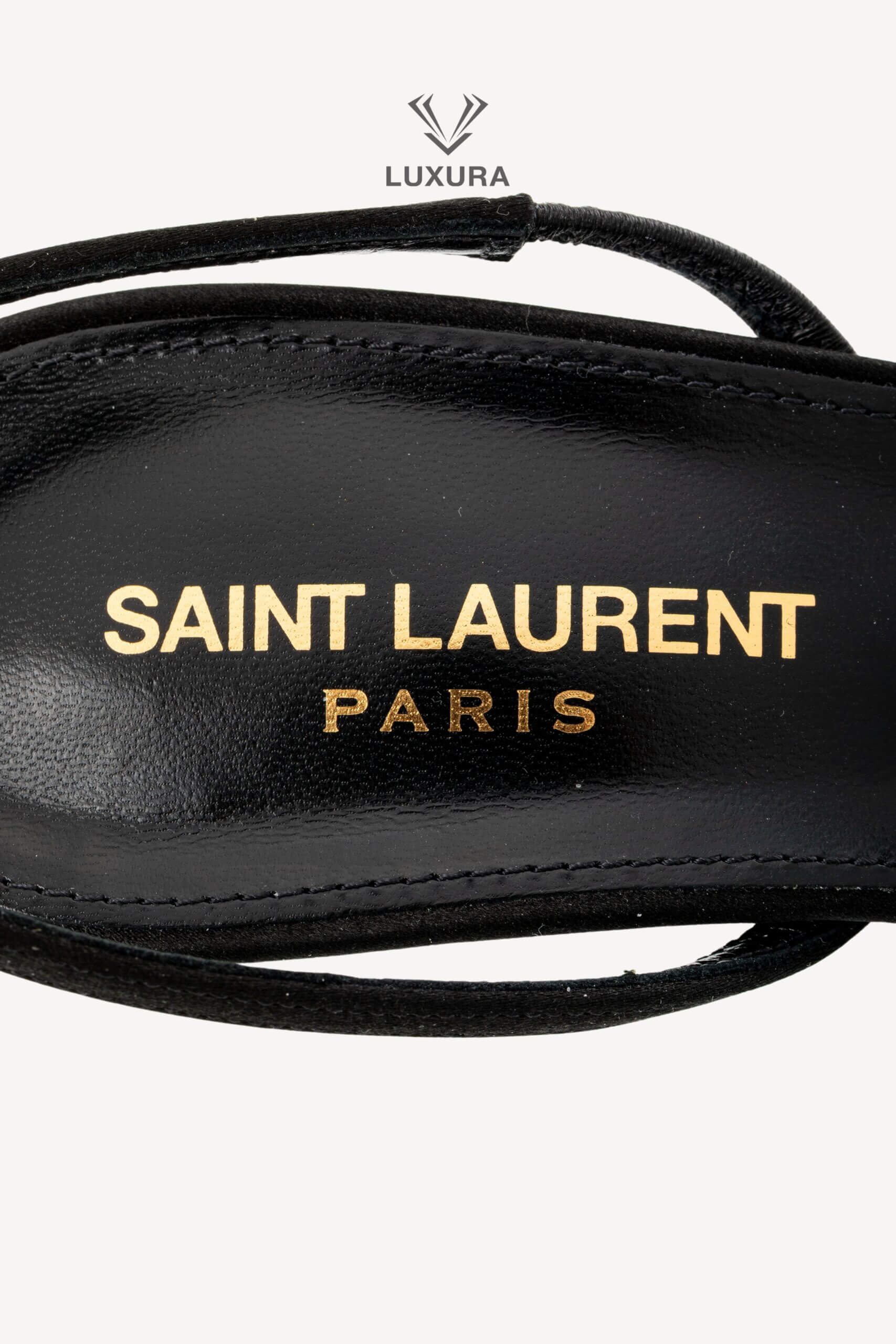 <span style="font-size: 10px;letter-spacing: .15em">BEST DEAL</span><br> <strong>SAINT LAURENT</strong><br> <div style="margin-top:10px;font-size:16px">Rendez-Vous Satin Slingback Sandals 38 Black</div><br> - Image 14