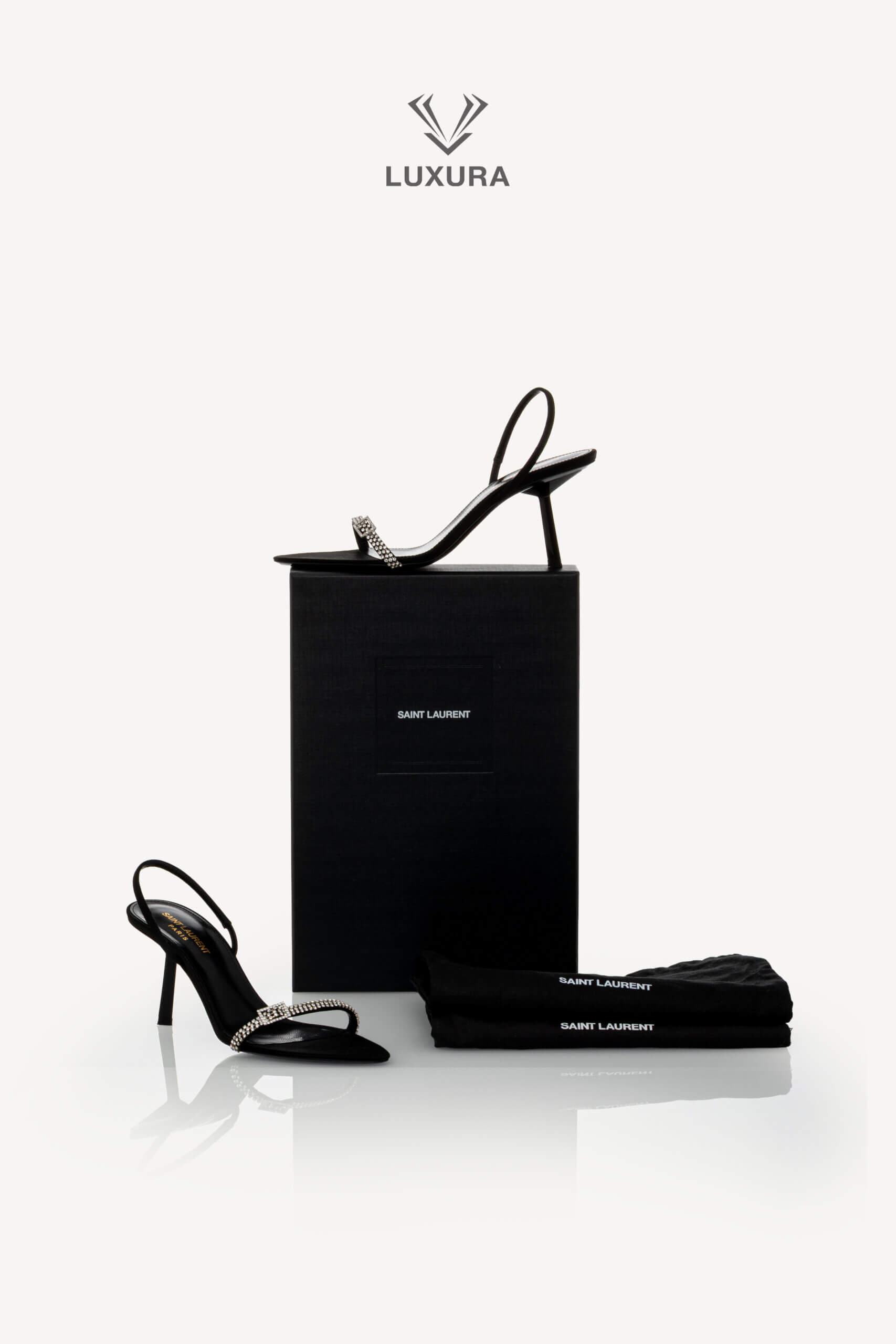 <span style="font-size: 10px;letter-spacing: .15em">BEST DEAL</span><br> <strong>SAINT LAURENT</strong><br> <div style="margin-top:10px;font-size:16px">Rendez-Vous Satin Slingback Sandals 38 Black</div><br> - Image 2