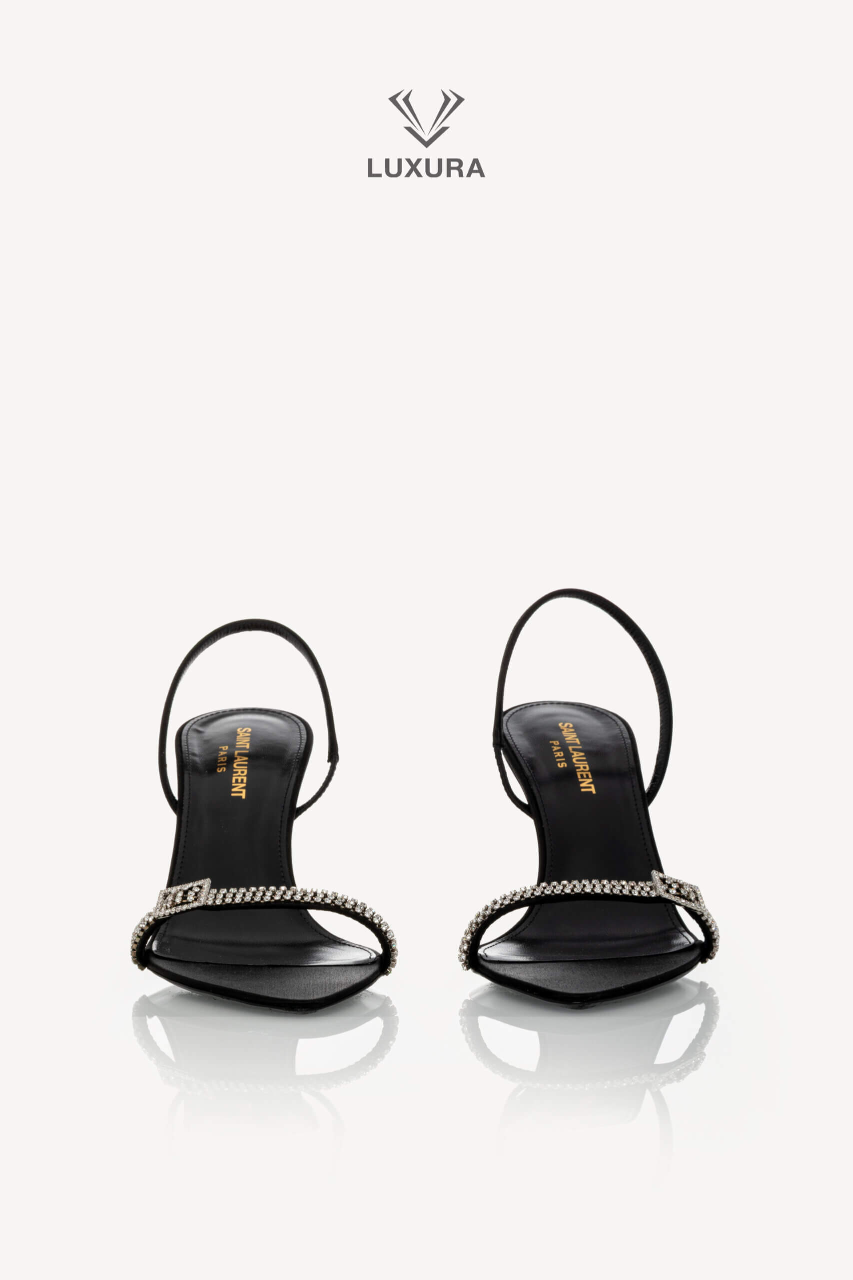 <span style="font-size: 10px;letter-spacing: .15em">BEST DEAL</span><br> <strong>SAINT LAURENT</strong><br> <div style="margin-top:10px;font-size:16px">Rendez-Vous Satin Slingback Sandals 38 Black</div><br> - Image 4