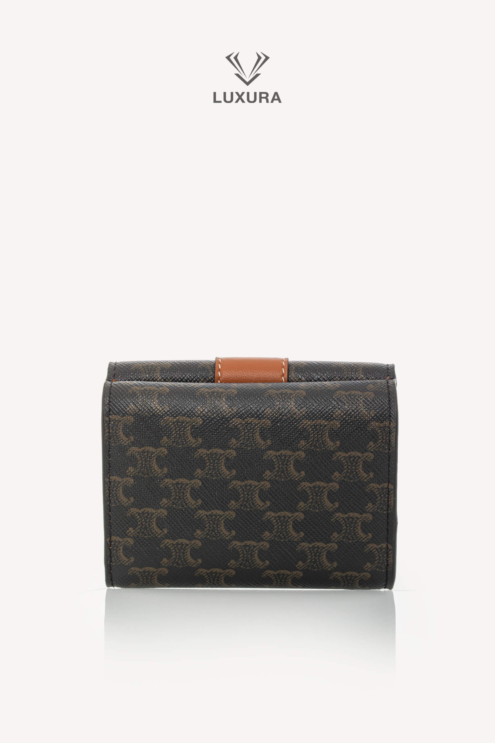 <span style="font-size: 10px;letter-spacing: .15em">HARD TO FIND</span><br> <strong>CELINE</strong><br> <div style="margin-top:10px;font-size:16px">Canvas Triomphe Folded Compact Wallet Tan</div><br> - Image 5