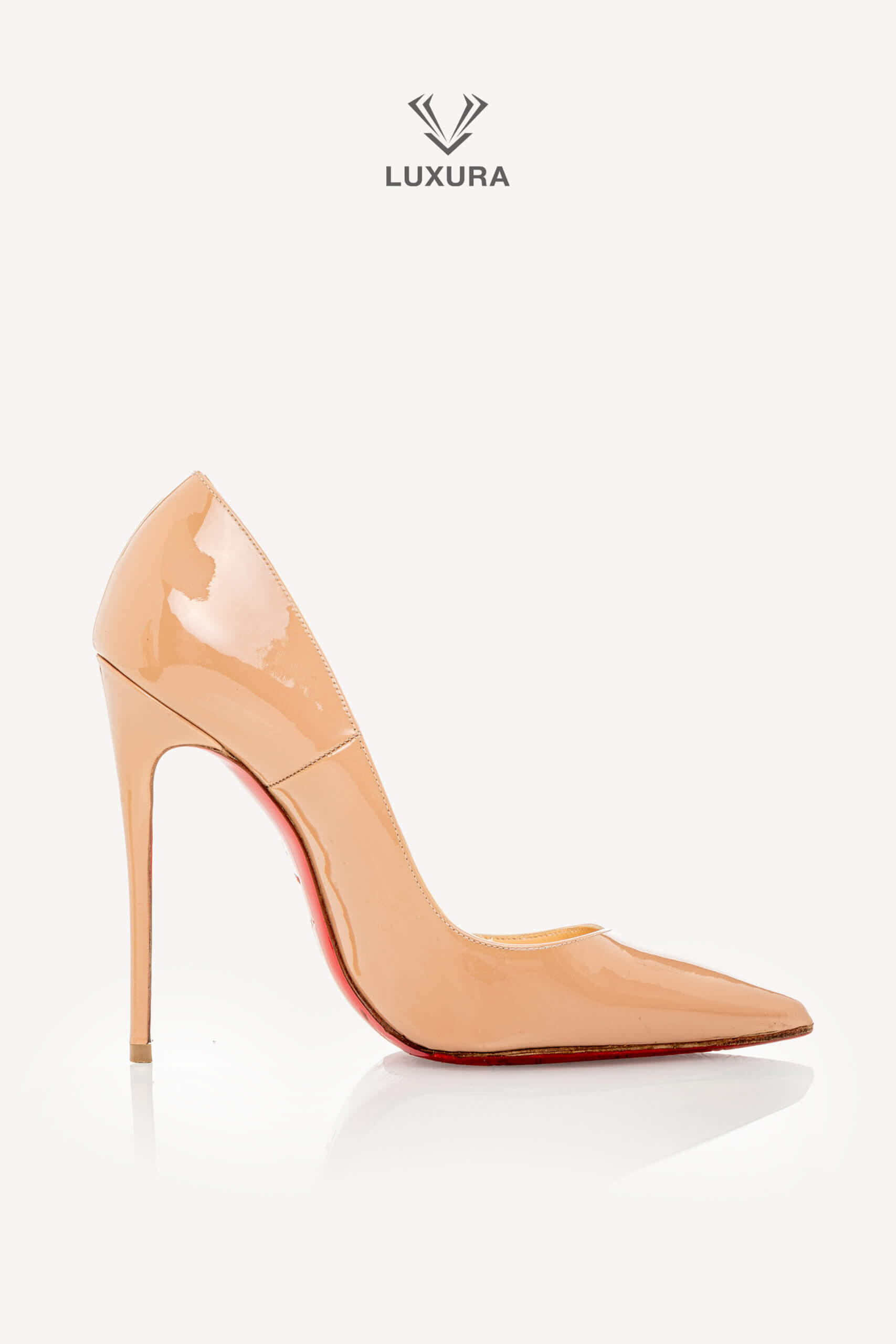 <span style="font-size: 10px;letter-spacing: .15em">BEST DEAL</span><br>            <strong>CHRISTIAN LOUBOUTIN</strong><br>            <div style="margin-top:10px;font-size:16px">Patent Calf Leather 120mm Pumps Blush 36</div><br> - Image 2