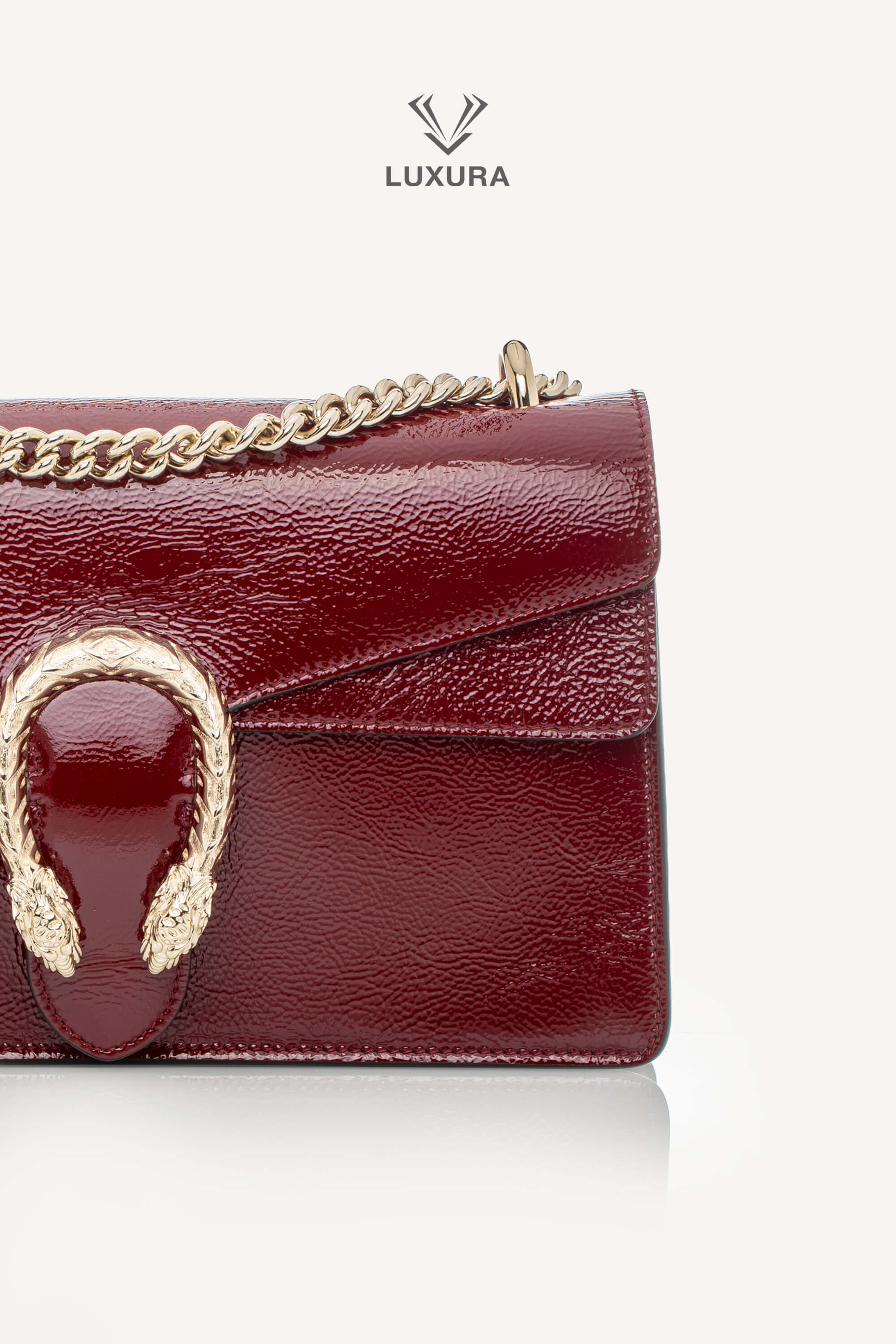 <span style="font-size: 10px;letter-spacing: .15em">BEST DEAL</span><br>            <strong>GUCCI</strong><br>            <div style="margin-top:10px;font-size:16px">Crinkled Patent Small Dionysus Shoulder Bag Rosso Ancona</div><br> - Image 8