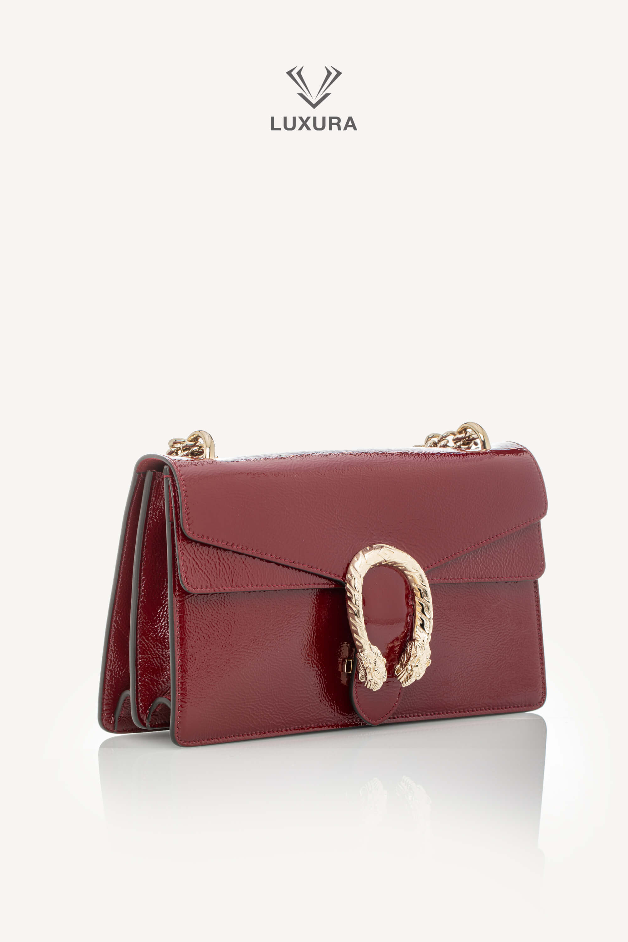 <span style="font-size: 10px;letter-spacing: .15em">BEST DEAL</span><br>            <strong>GUCCI</strong><br>            <div style="margin-top:10px;font-size:16px">Crinkled Patent Small Dionysus Shoulder Bag Rosso Ancona</div><br> - Image 3