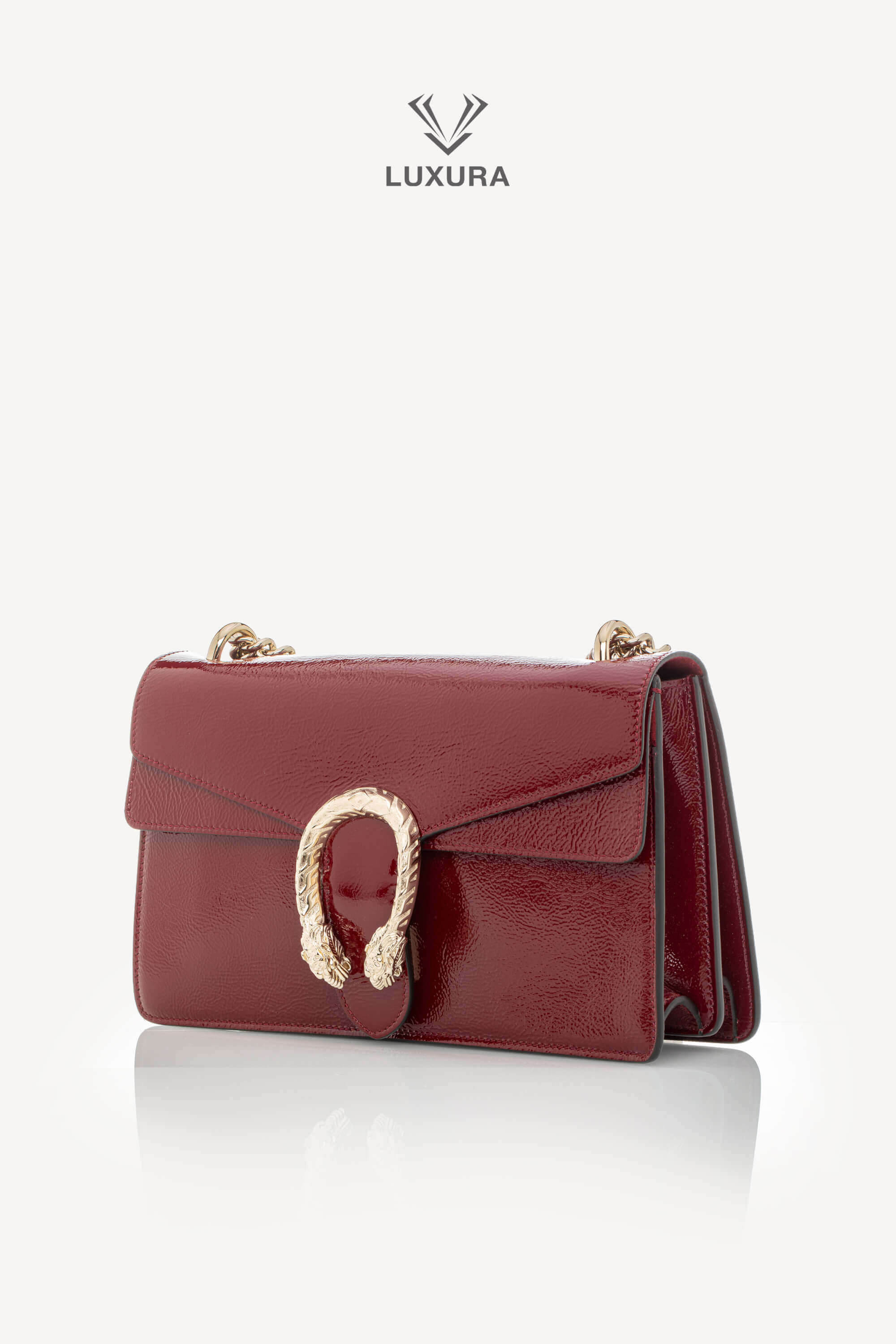 <span style="font-size: 10px;letter-spacing: .15em">BEST DEAL</span><br>            <strong>GUCCI</strong><br>            <div style="margin-top:10px;font-size:16px">Crinkled Patent Small Dionysus Shoulder Bag Rosso Ancona</div><br> - Image 6