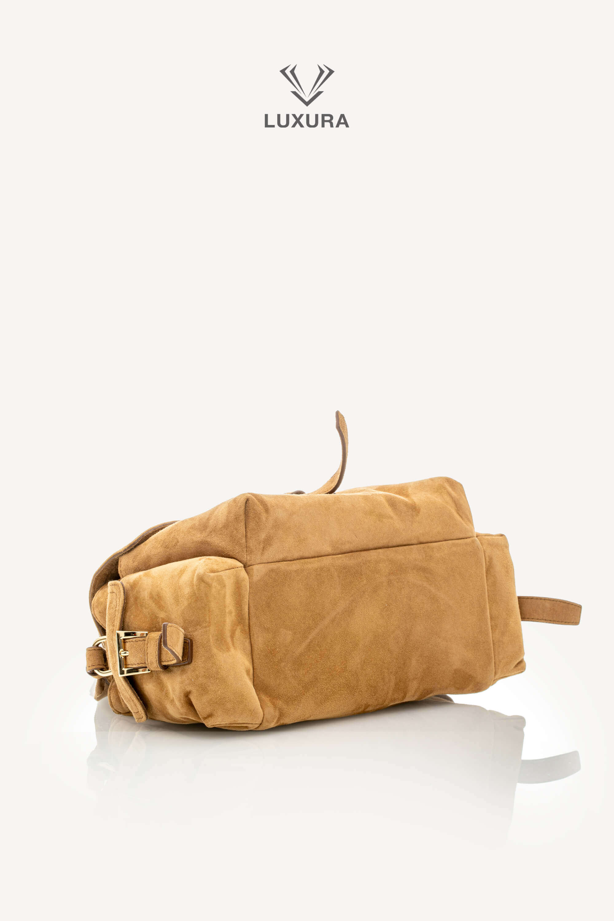 <span style="font-size: 10px;letter-spacing: .15em">NEW COLLECTION</span><br> <strong>PRADA</strong><br> <div style="margin-top:10px;font-size:16px">Explore Medium Suede Leather Shoulder Bag With Flap Cinnamon</div><br> - Image 25