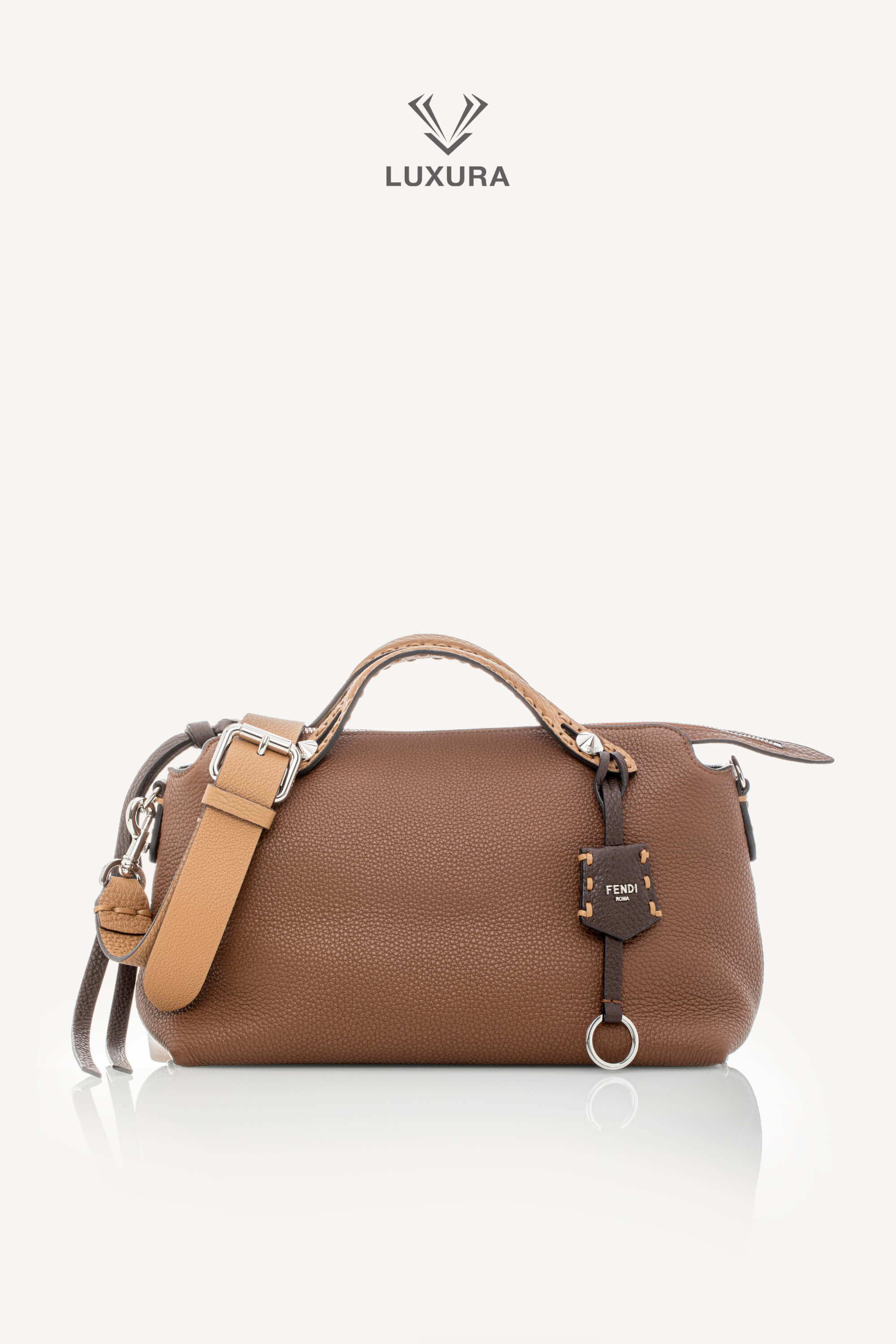 <span style="font-size: 10px;letter-spacing: .15em">BEST DEAL</span><br>            <strong>FENDI</strong><br>            <div style="margin-top:10px;font-size:16px">Cuoio Romano Selleria By The Way Boston Bag Brown</div><br>