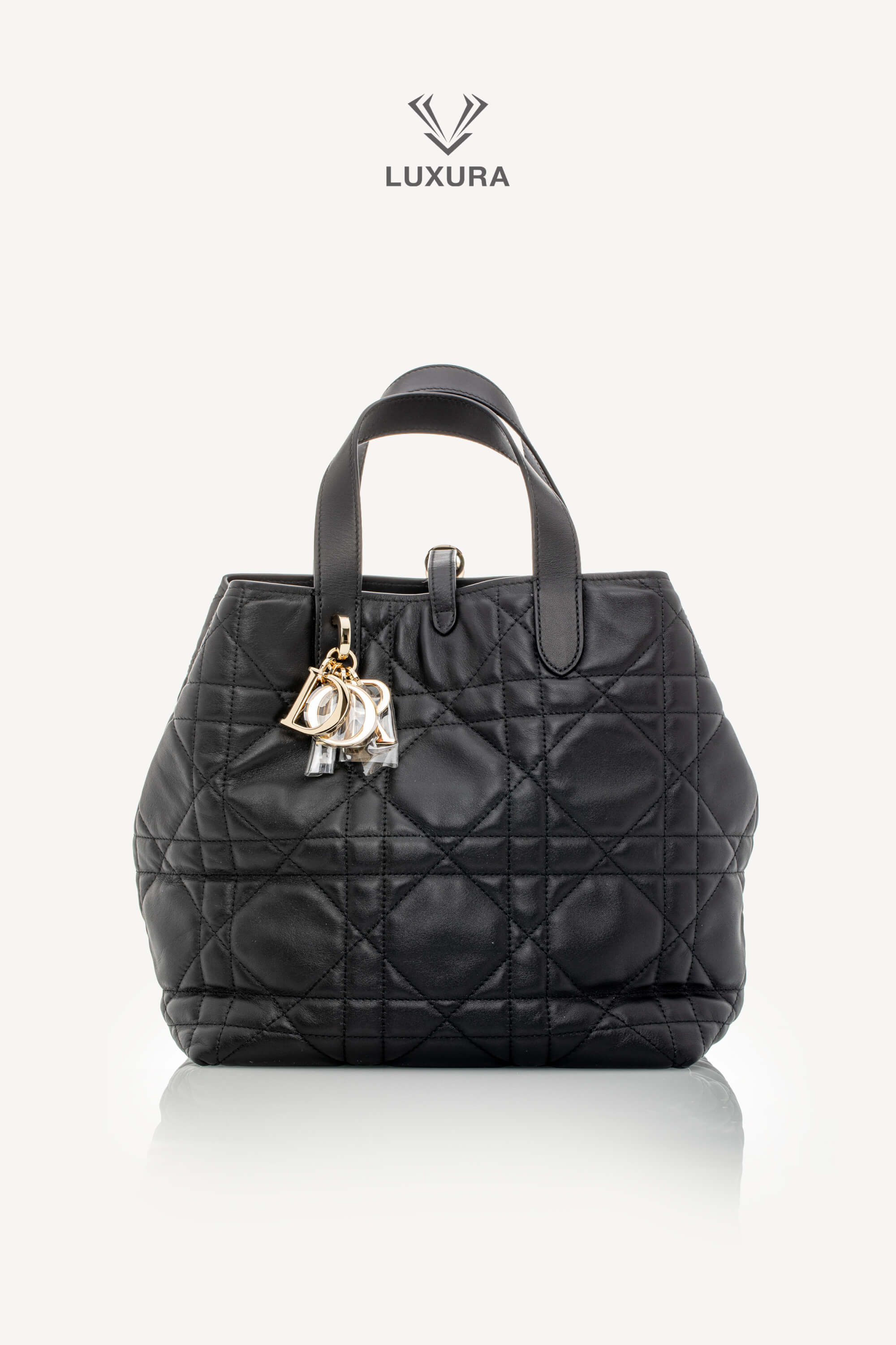 <span style="font-size: 10px;letter-spacing: .15em">NEW COLLECTION</span><br>            <strong>CHRISTIAN DIOR</strong><br>            <div style="margin-top:10px;font-size:16px">Small Dior Toujours Vertical Tote Bag Black Macrocannage Calfskin</div><br>