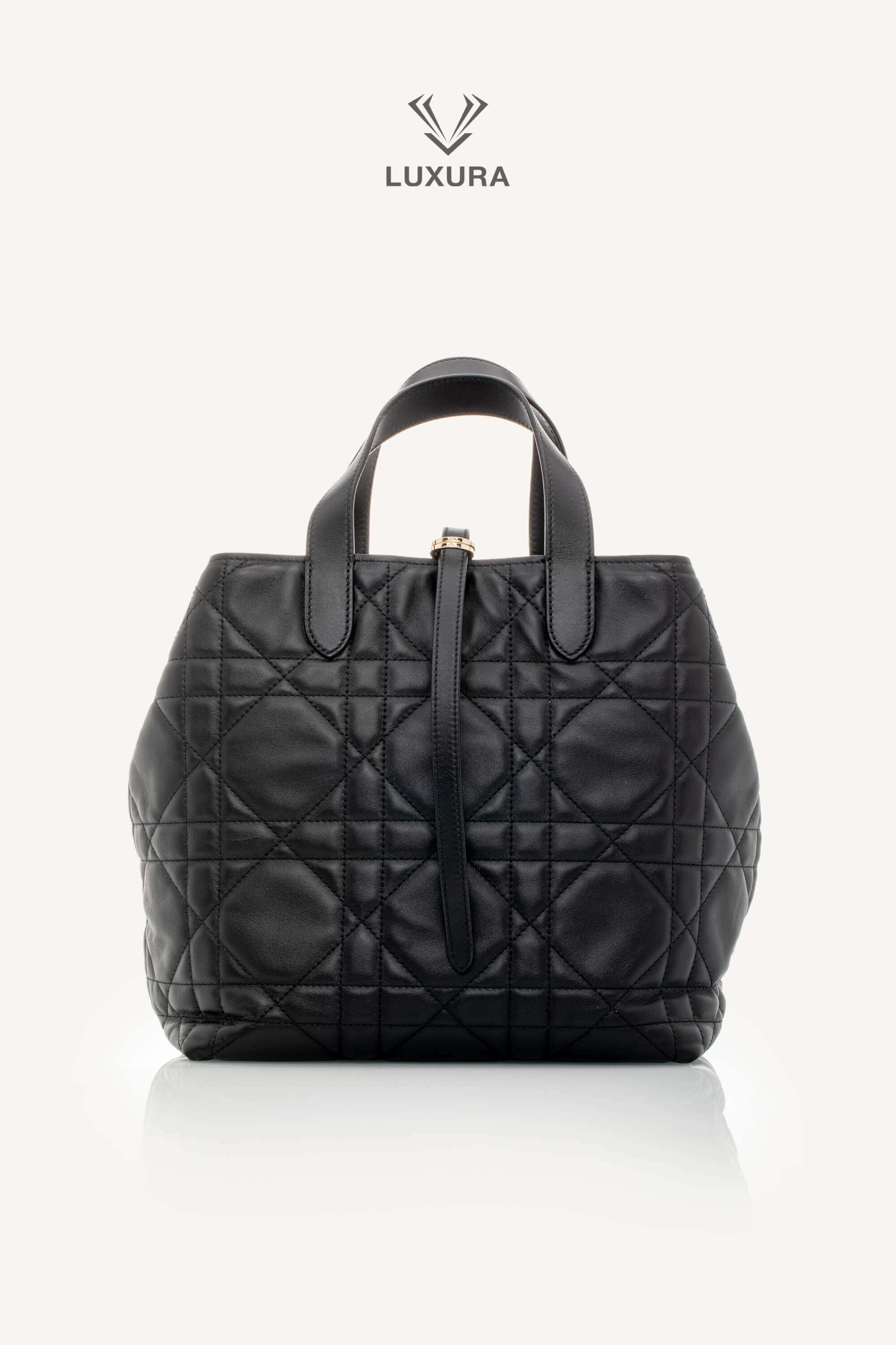 <span style="font-size: 10px;letter-spacing: .15em">NEW COLLECTION</span><br>            <strong>CHRISTIAN DIOR</strong><br>            <div style="margin-top:10px;font-size:16px">Small Dior Toujours Vertical Tote Bag Black Macrocannage Calfskin</div><br> - Image 5