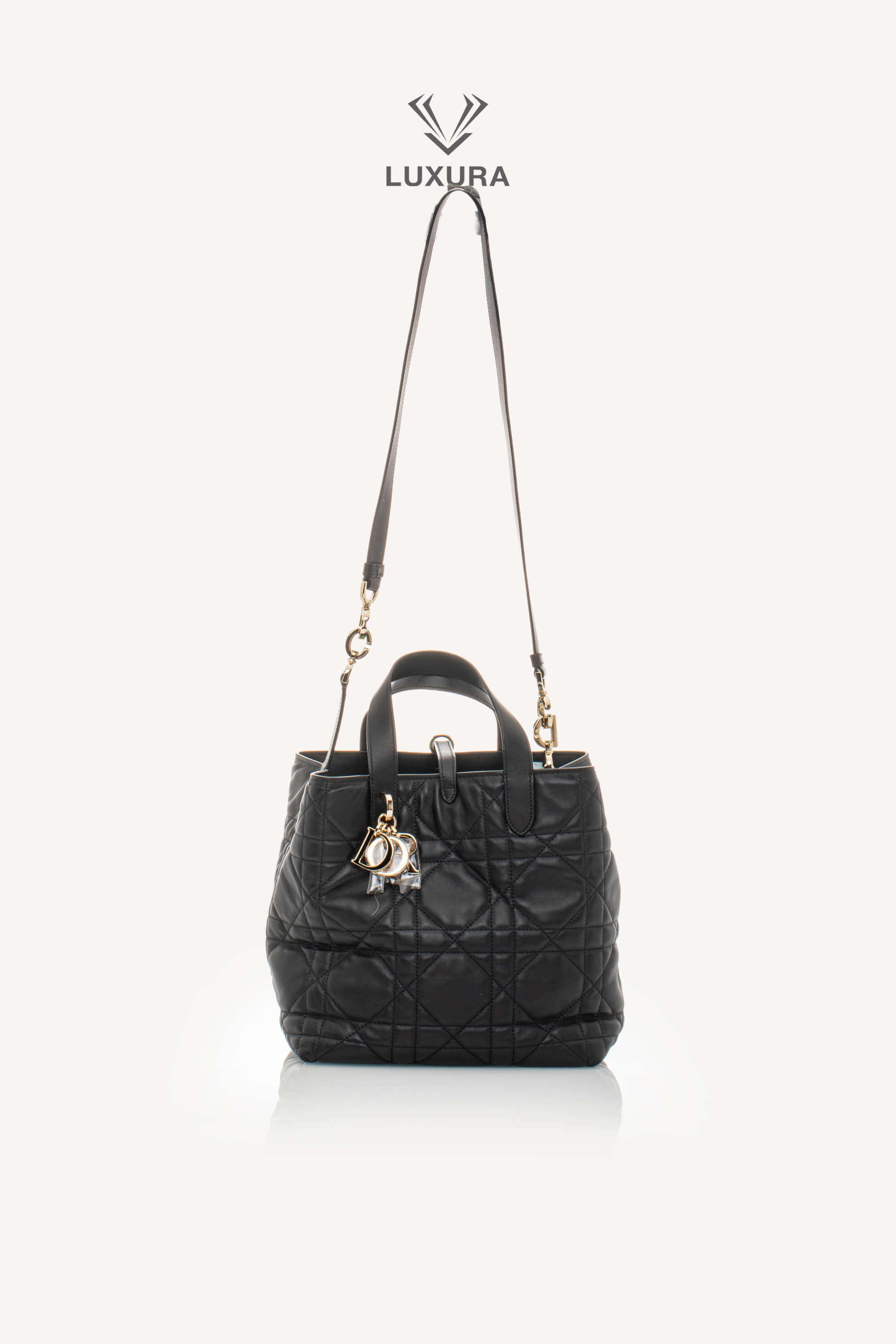 <span style="font-size: 10px;letter-spacing: .15em">NEW COLLECTION</span><br>            <strong>CHRISTIAN DIOR</strong><br>            <div style="margin-top:10px;font-size:16px">Small Dior Toujours Vertical Tote Bag Black Macrocannage Calfskin</div><br> - Image 6